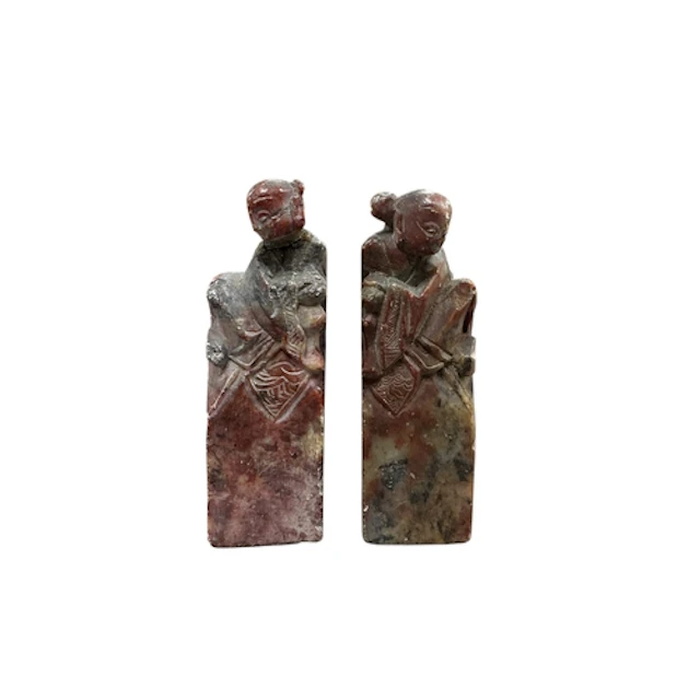Two Chinese carved 'chicken's blood' soapstone seals, early ...