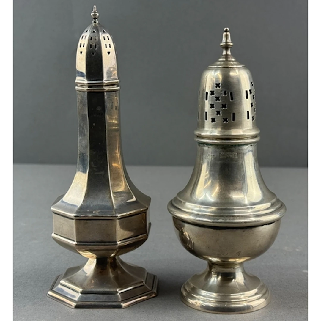 Silver: a sugar caster of baluster form by Shipton & Co ...
