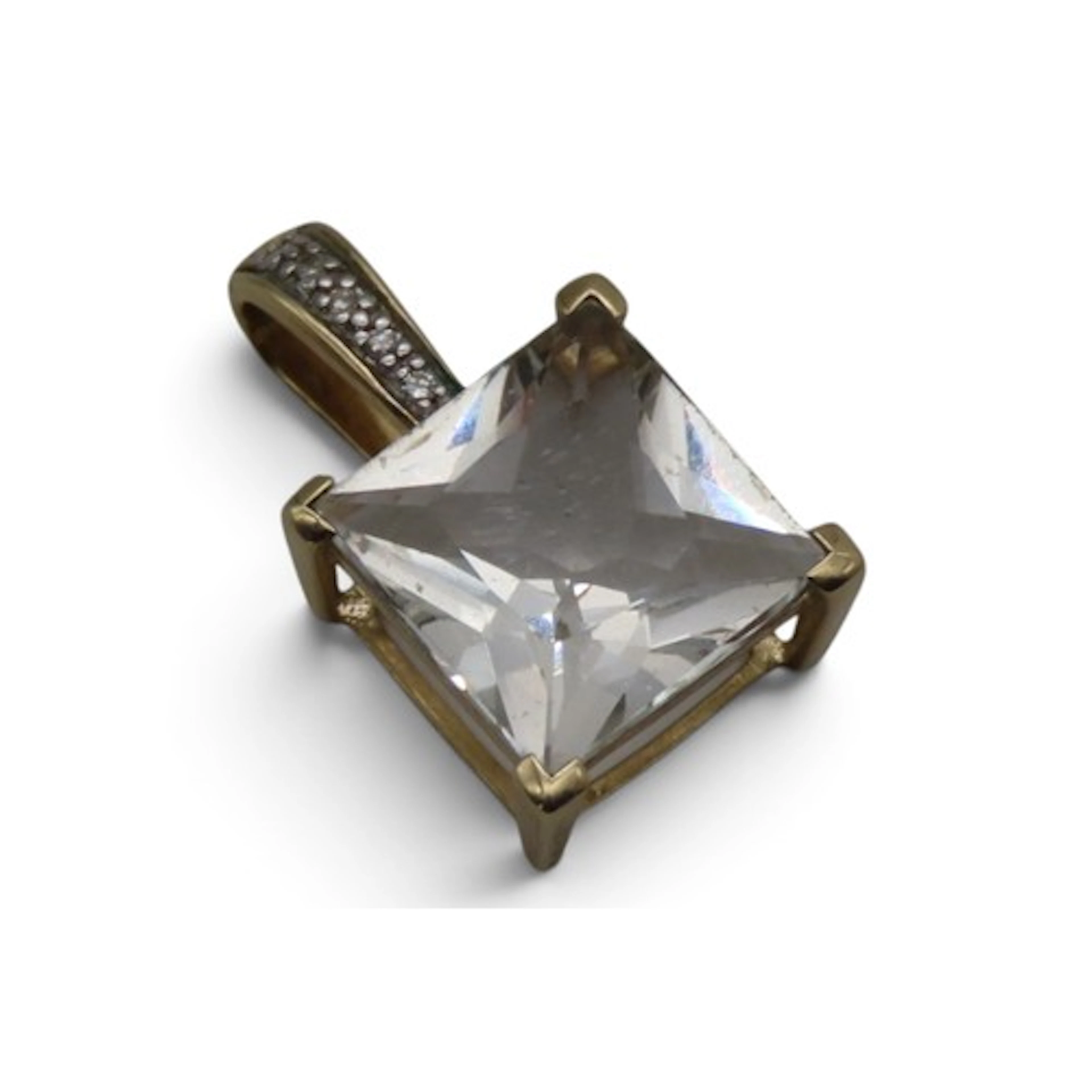 A goshenite and diamond pendant, by Rocks & Co., centred wit...