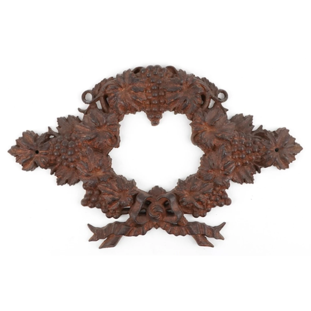 20th century cast iron grapevine leaf design wall plaque, 56...