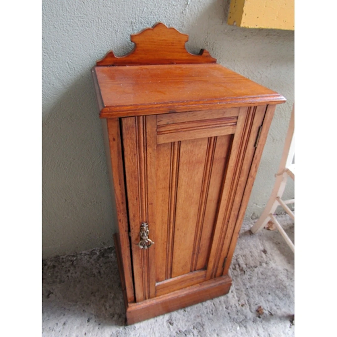 Antique Walnut Single Drawer Bedside Locker Approximately 28...