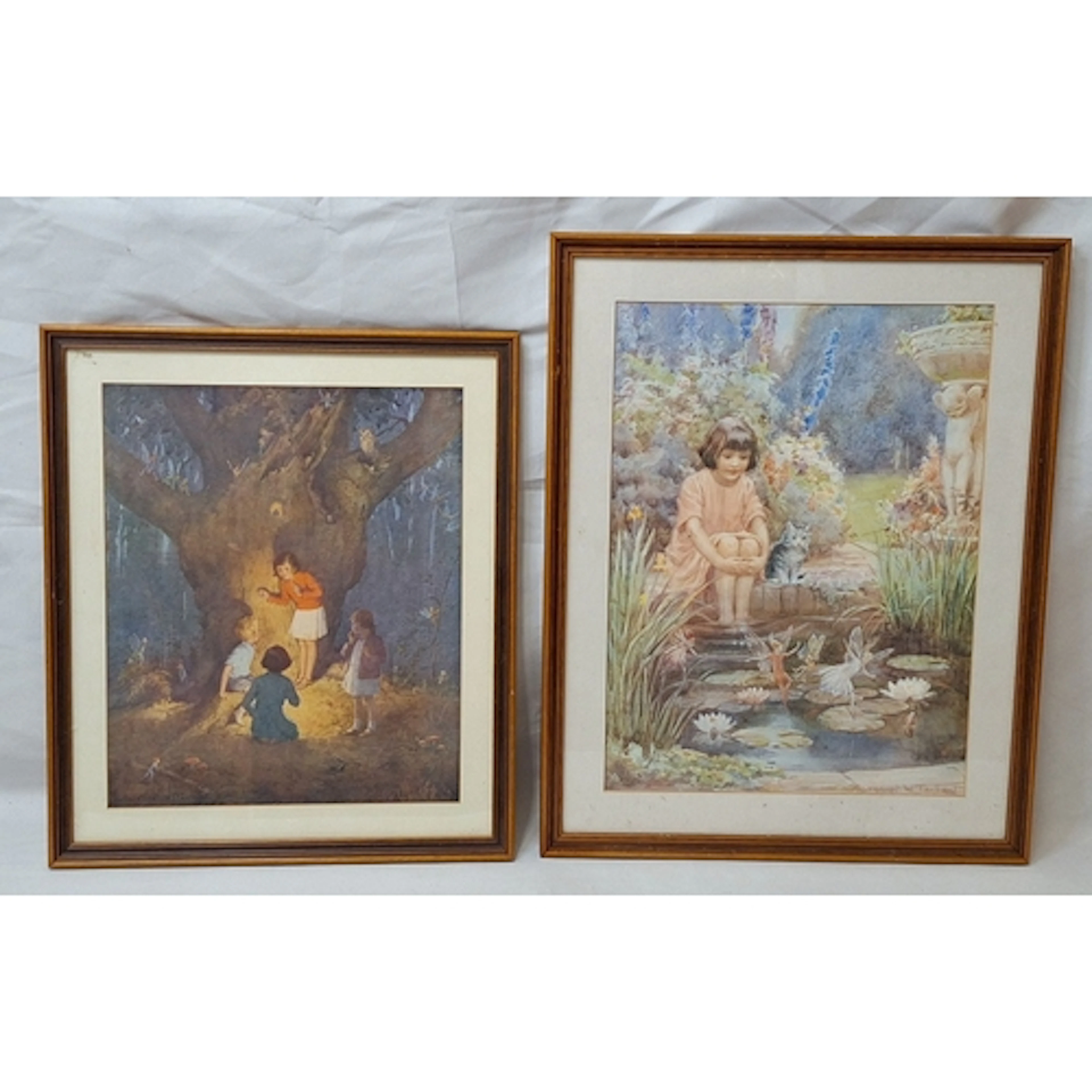 2 F/g Prints scenes with fairies by Margaret Tarrant, larges...