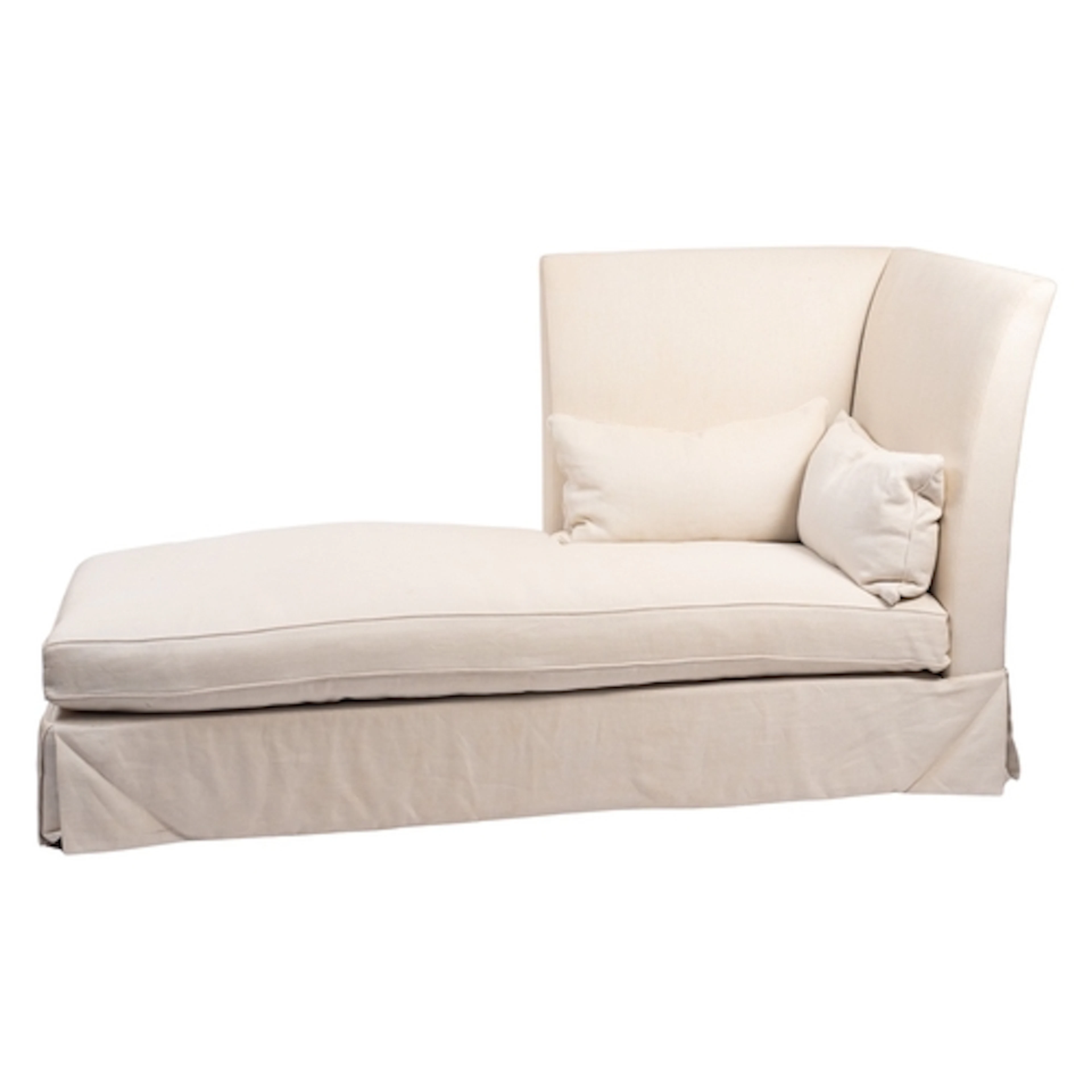 A pair of white upholstered day beds by Ben Whistler, modern...