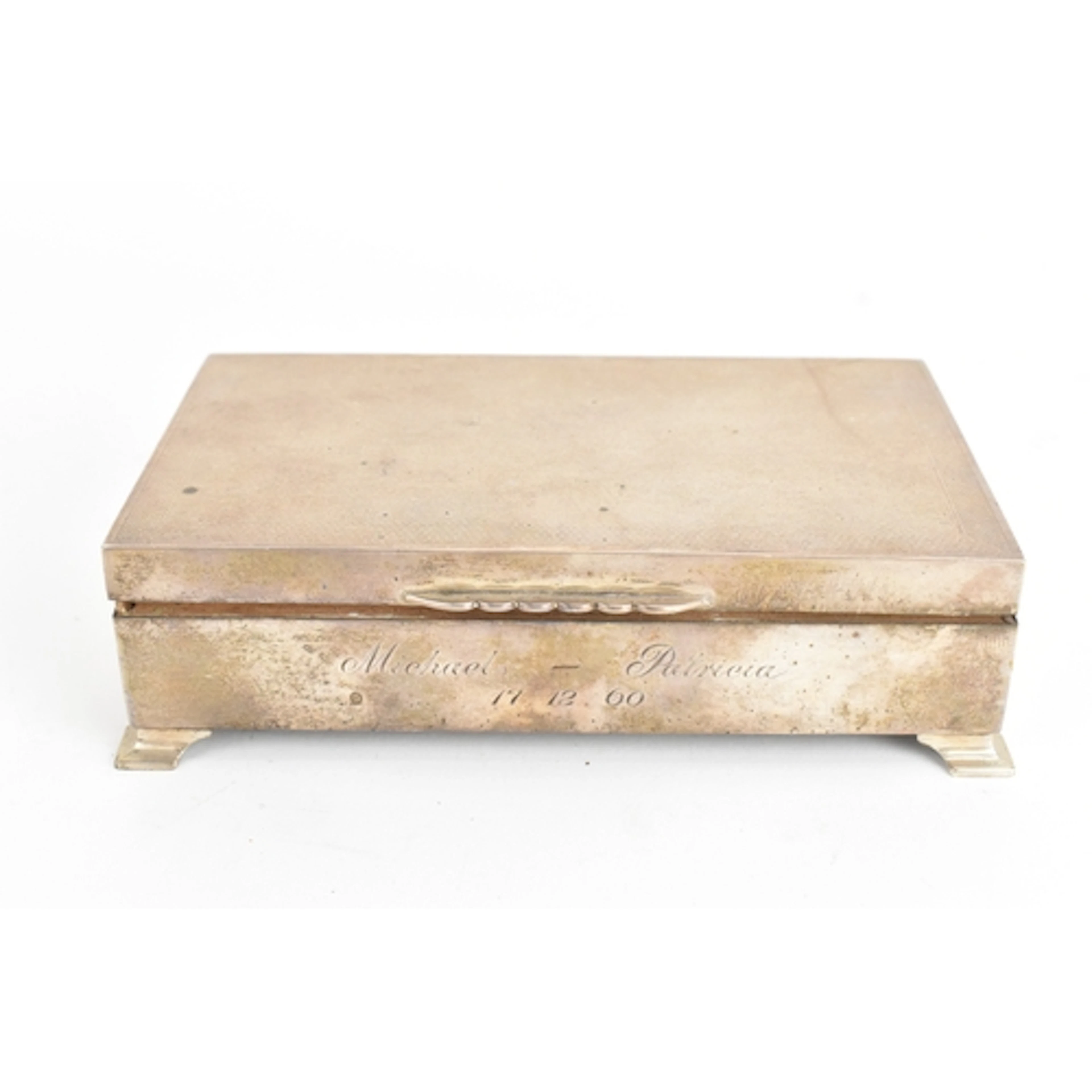 An Elizabeth II silver cigarette box, by Mappin & Webb, hall...