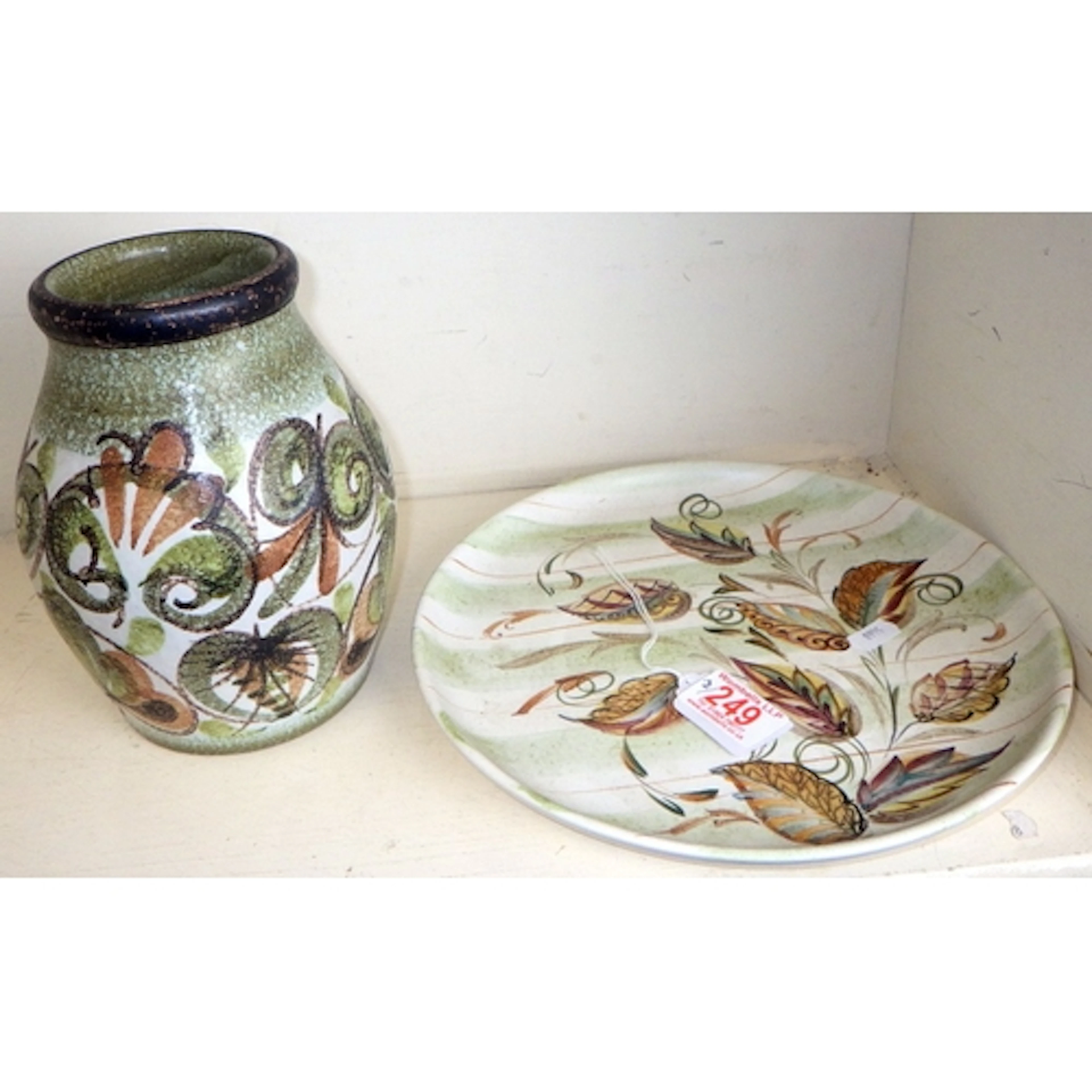 A Glyn College for Denby vase & plate
