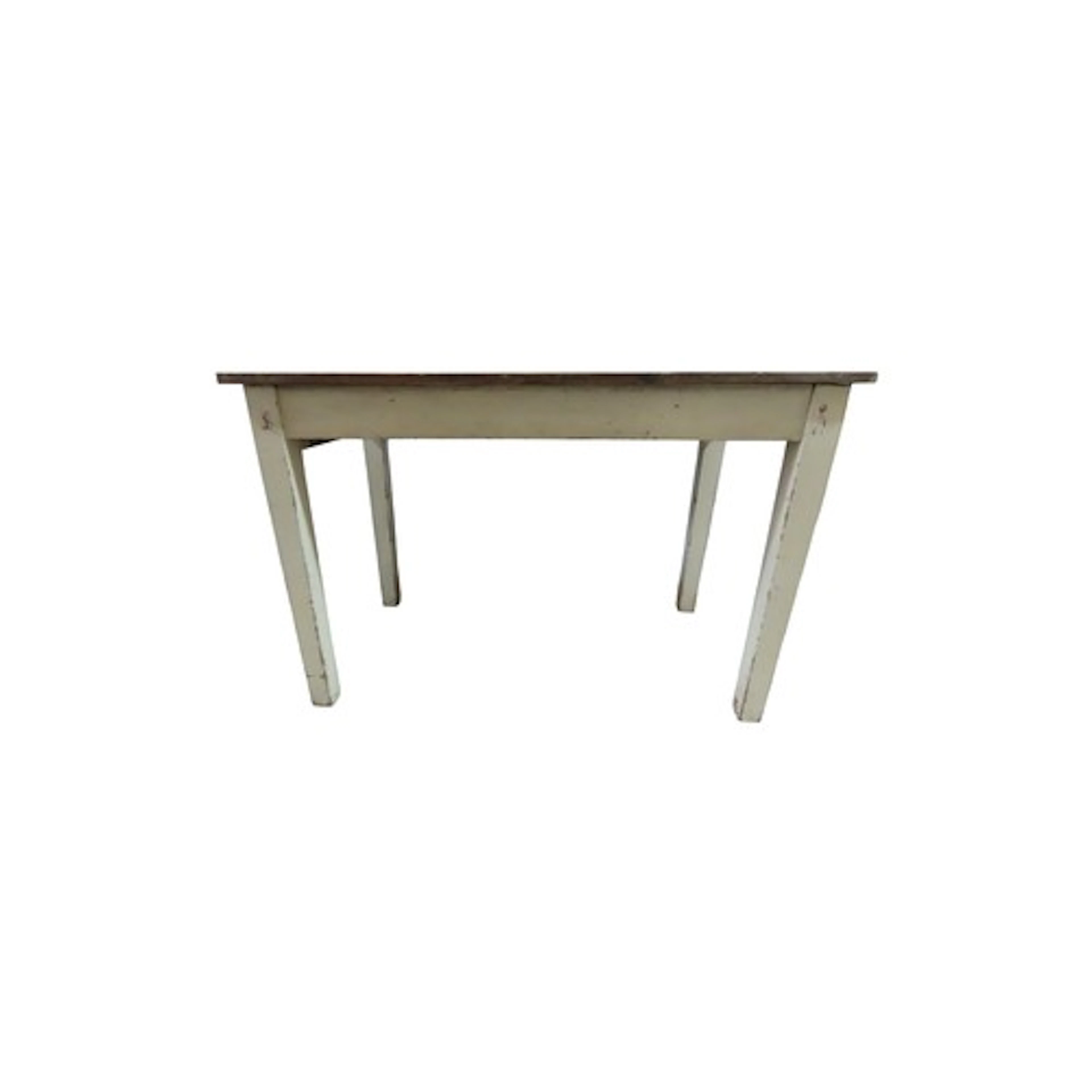 A vintage pine scrub top kitchen table of rectangular form r...