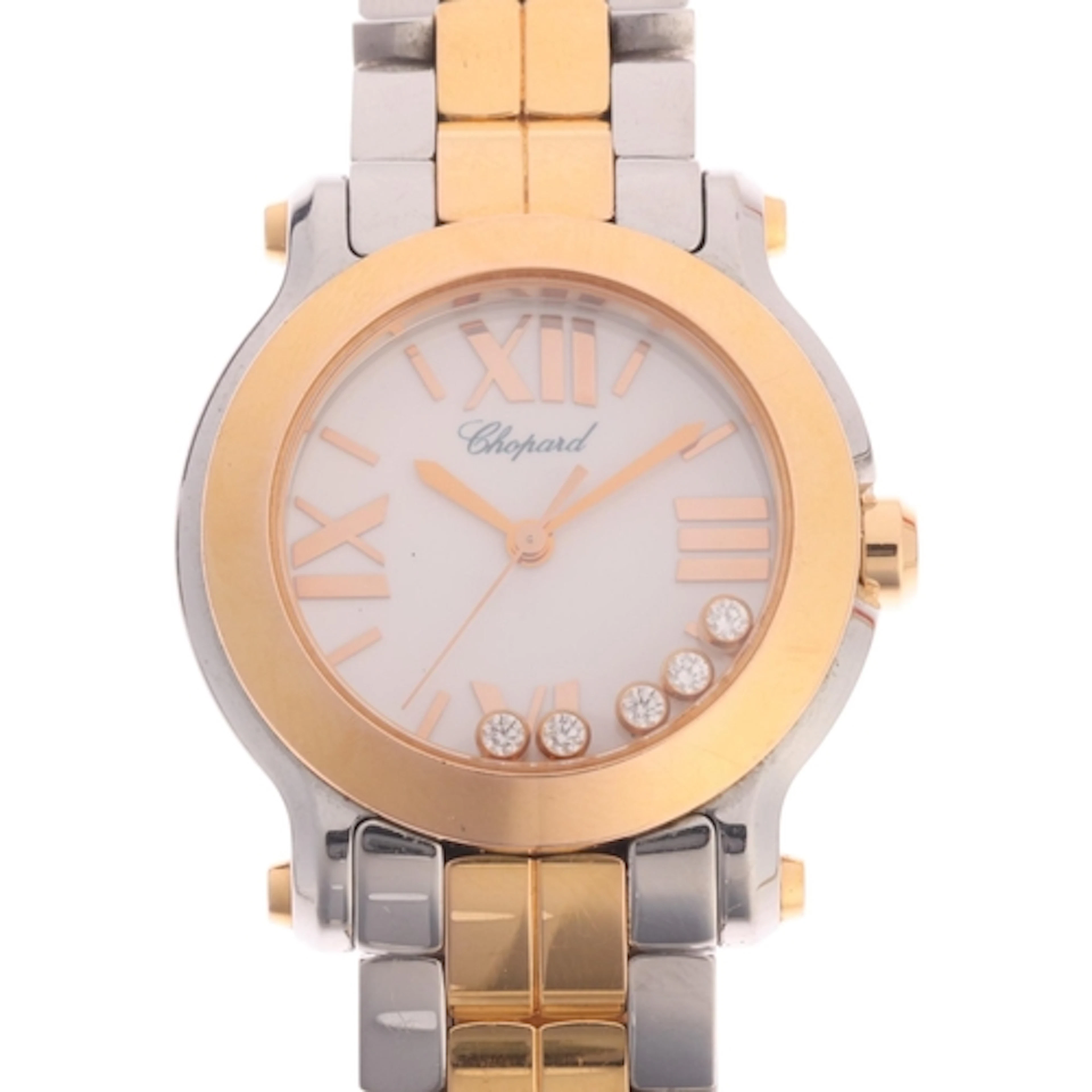 CHOPARD - a lady's bi-metal diamond Happy Sport Mini quartz ...