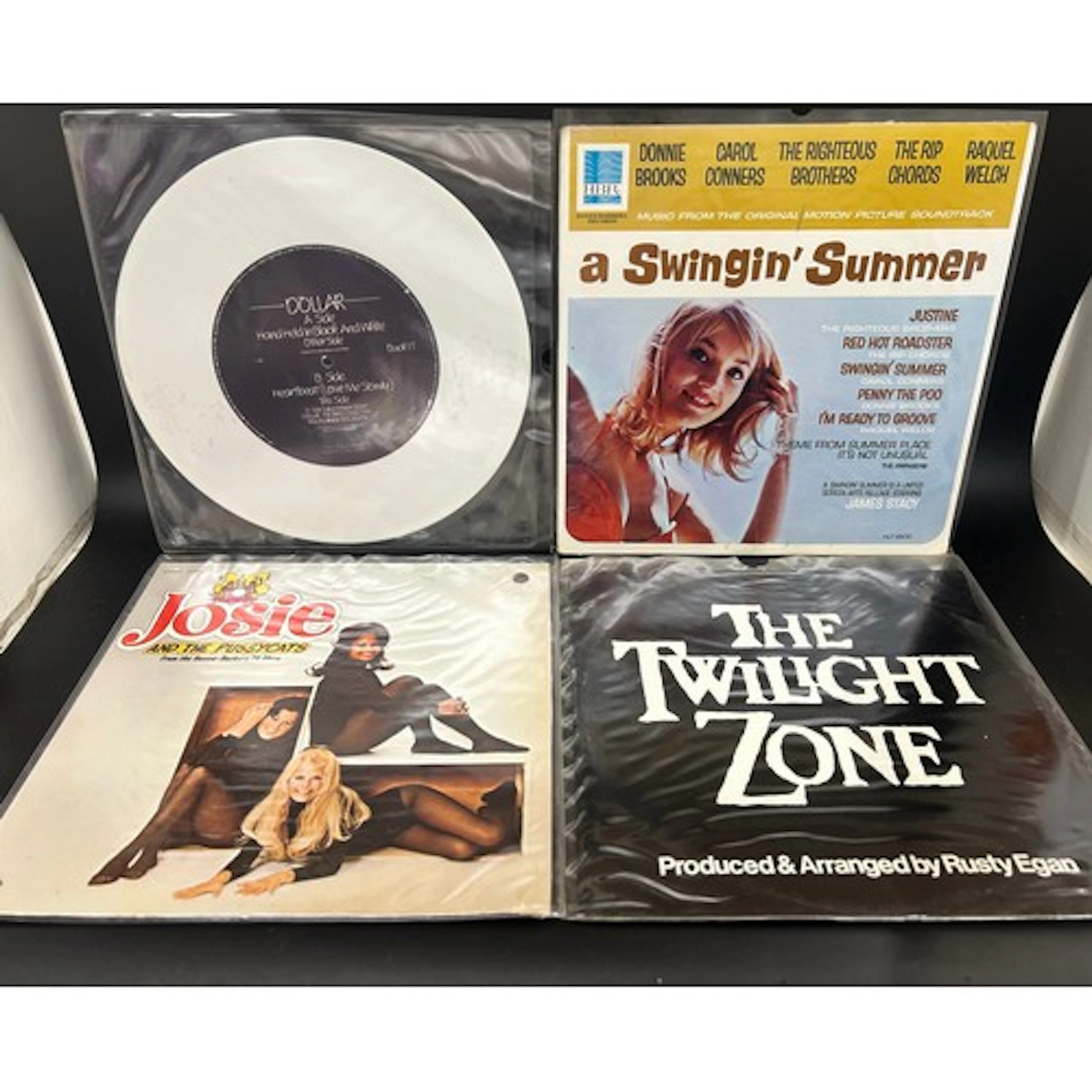 Forty assorted vinyl LP records to include Dollar, Swingin' ...