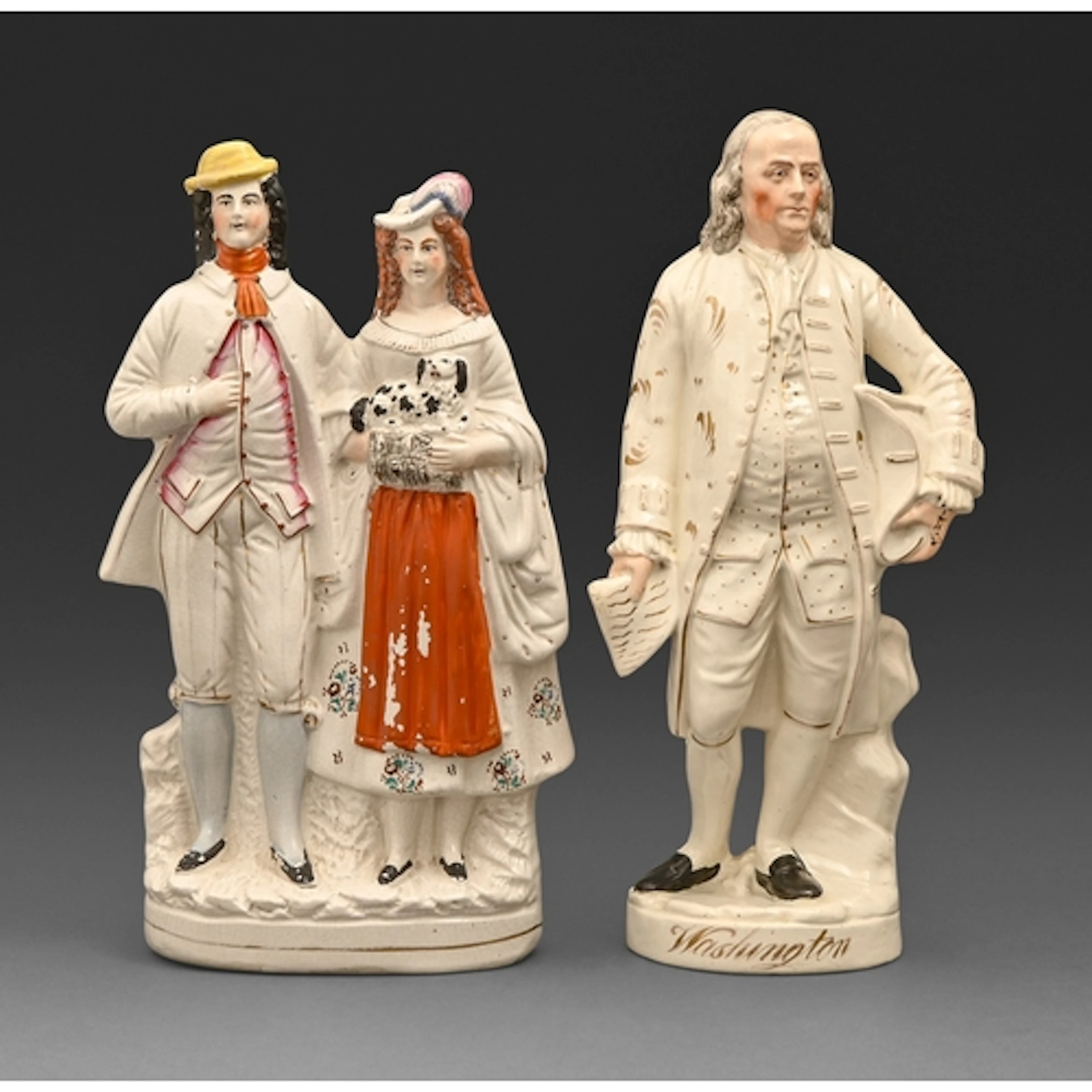 A Staffordshire earthenware portrait figure of Benjamin Fran...