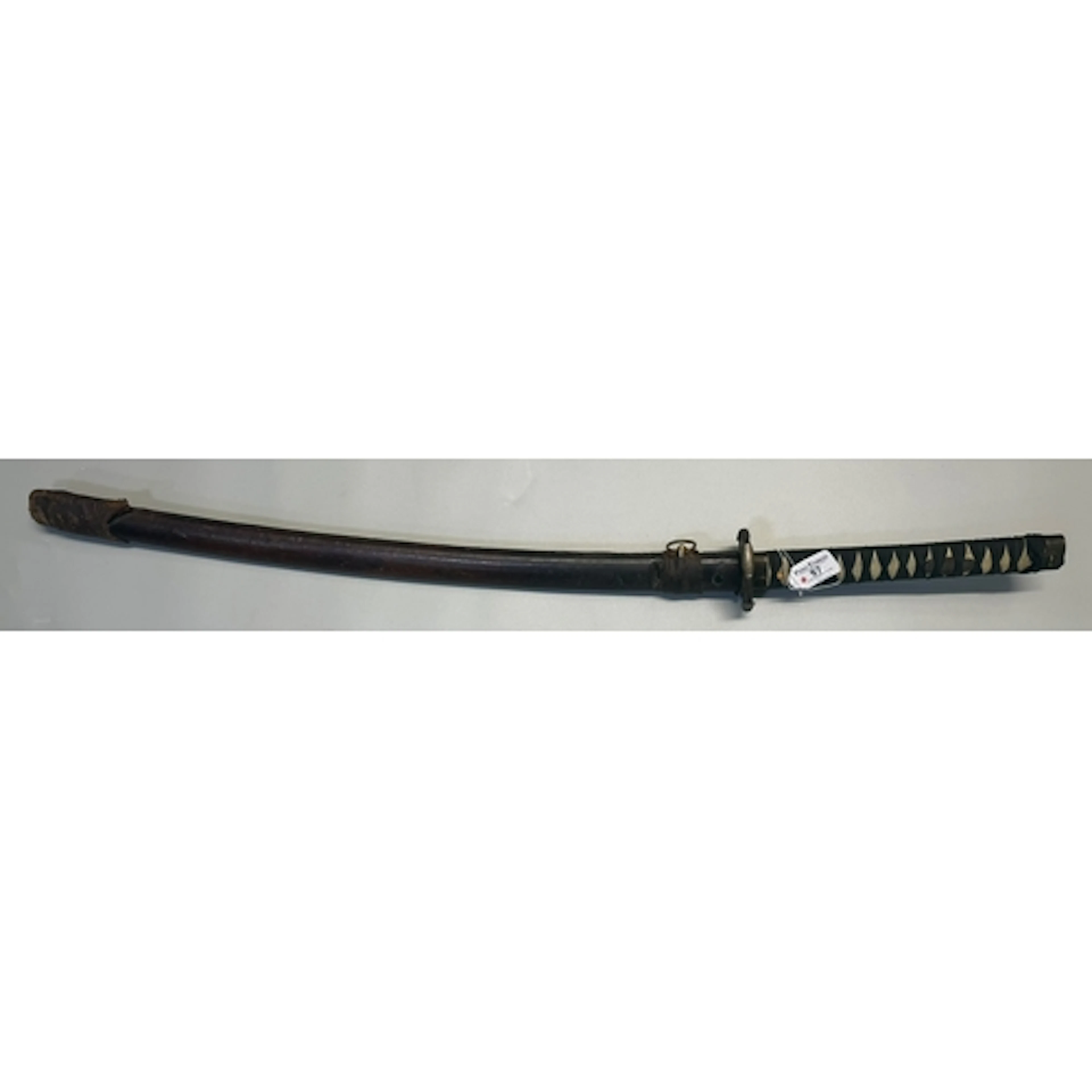 Japanese Wakizashi with modern cord-wrapped tsuka (handle), ...