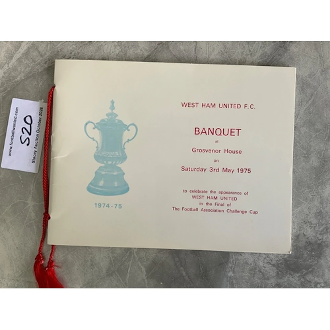 West Ham 1975 FA Cup Final Football Menu: Held in London the...