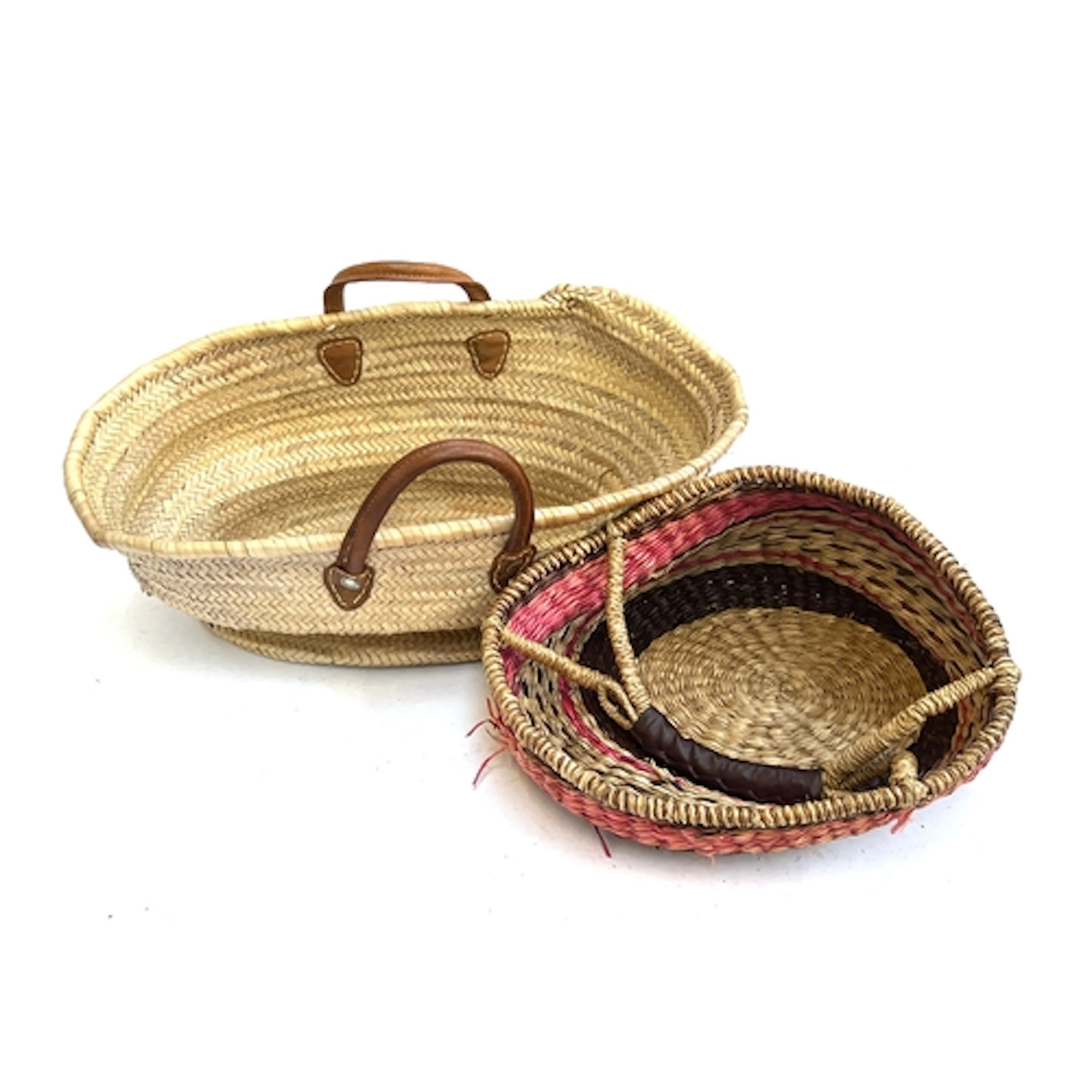 Two rush baskets