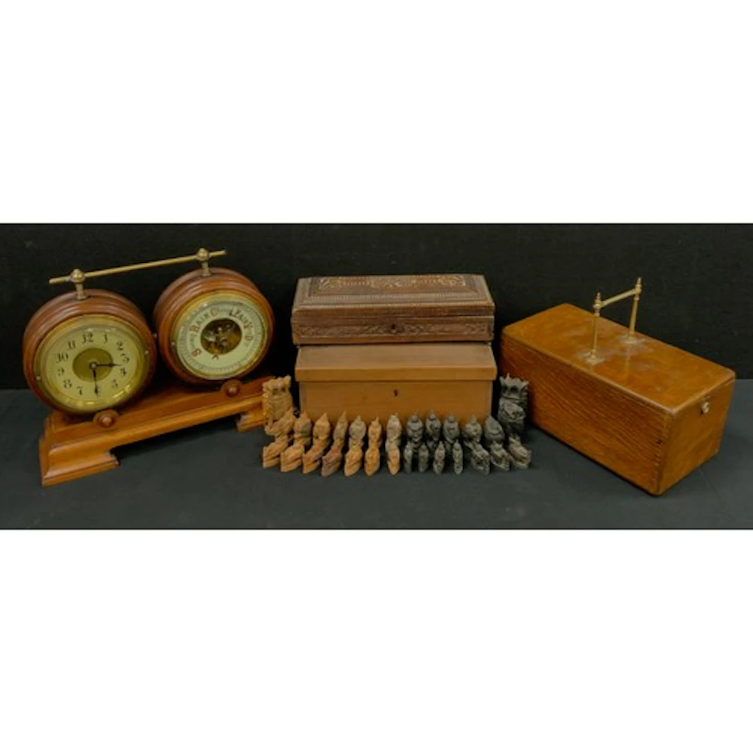 Boxes & Objects - a late Victorian oak two-section cigar or ...