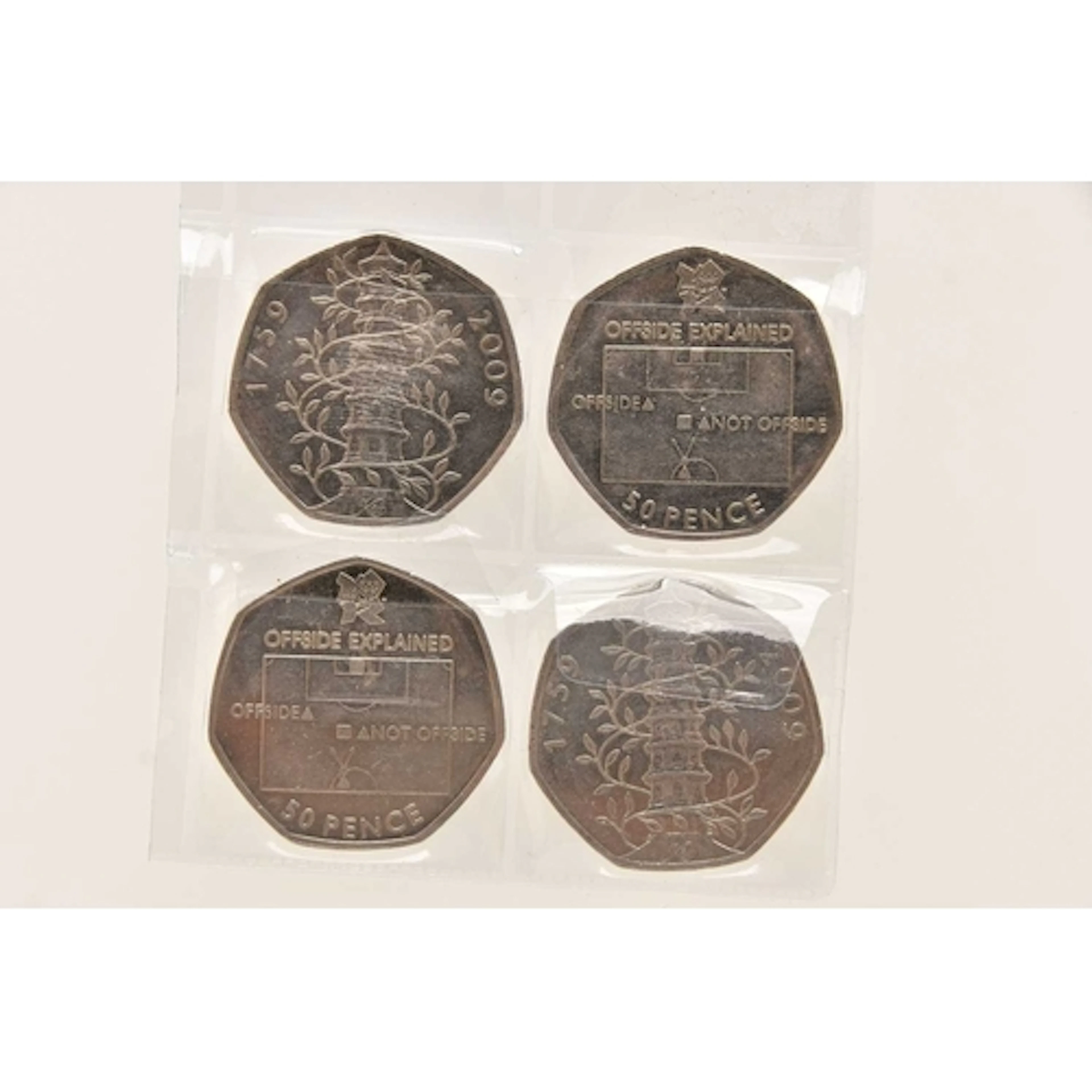 2 X 2009 Kew Gardens 50p coins along with 2 x 2011 Football ...