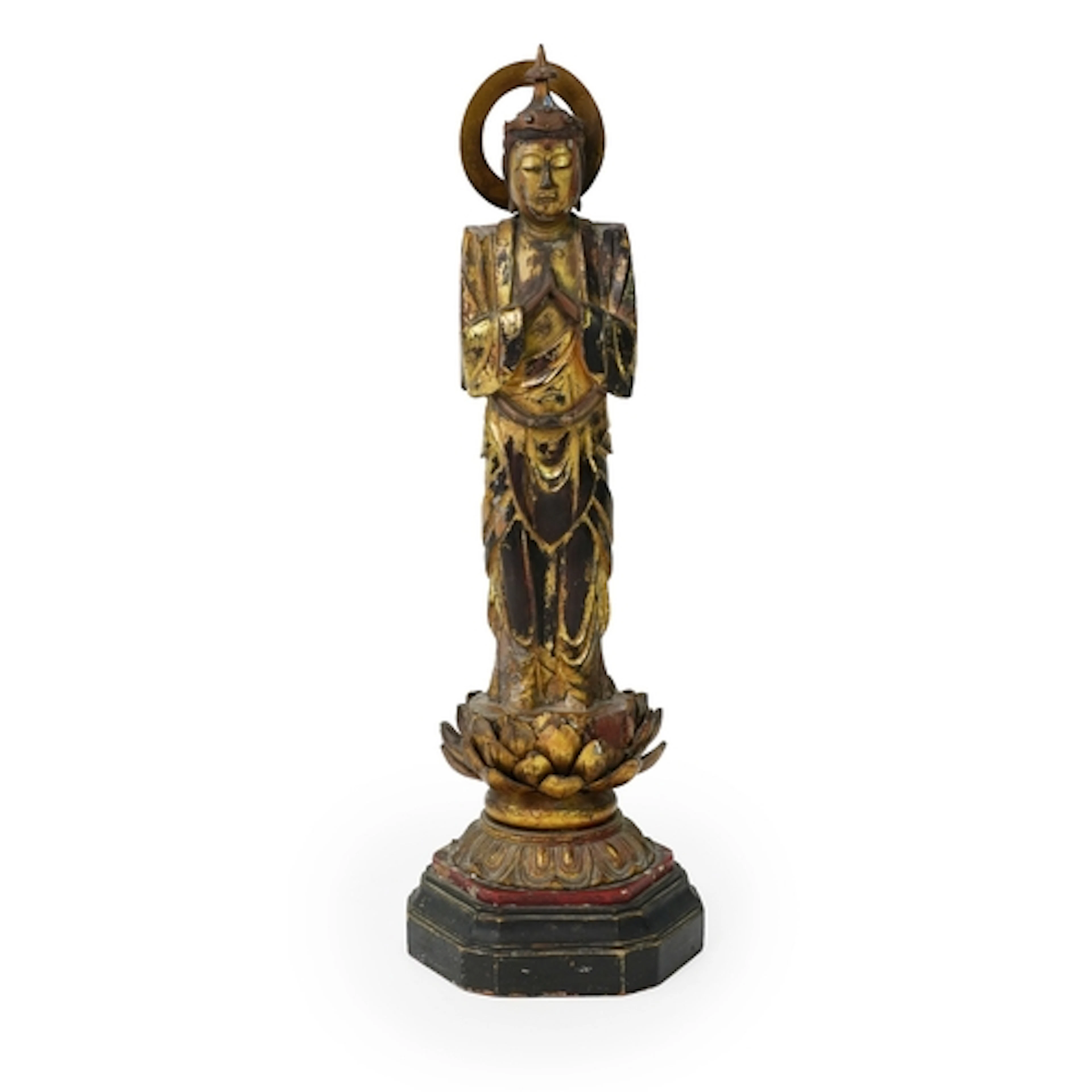 A tall Japanese giltwood standing figure of Kannon, 19th cen...