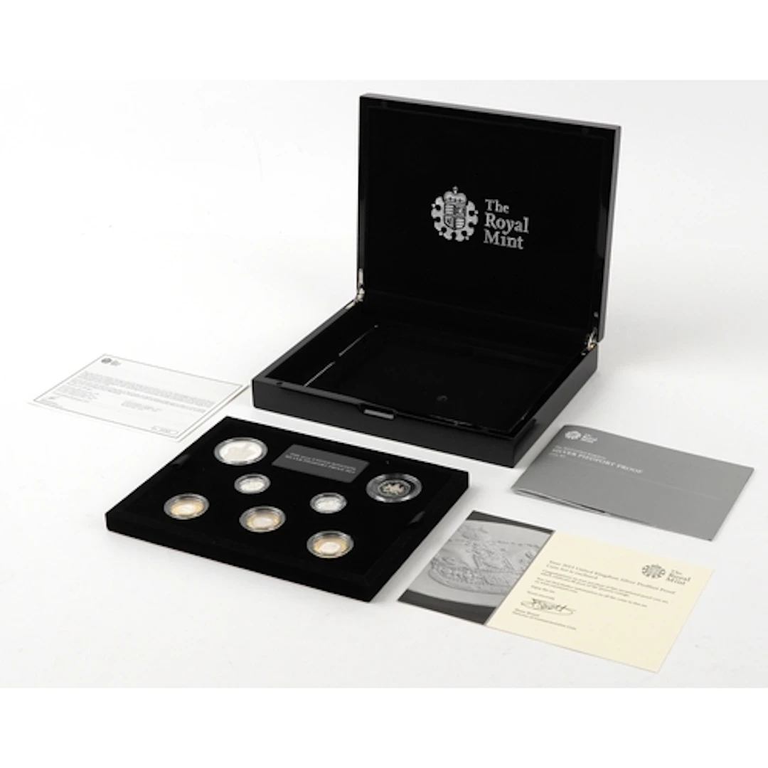 Royal Mint 2013 United Kingdom piedfort silver proof seven c...