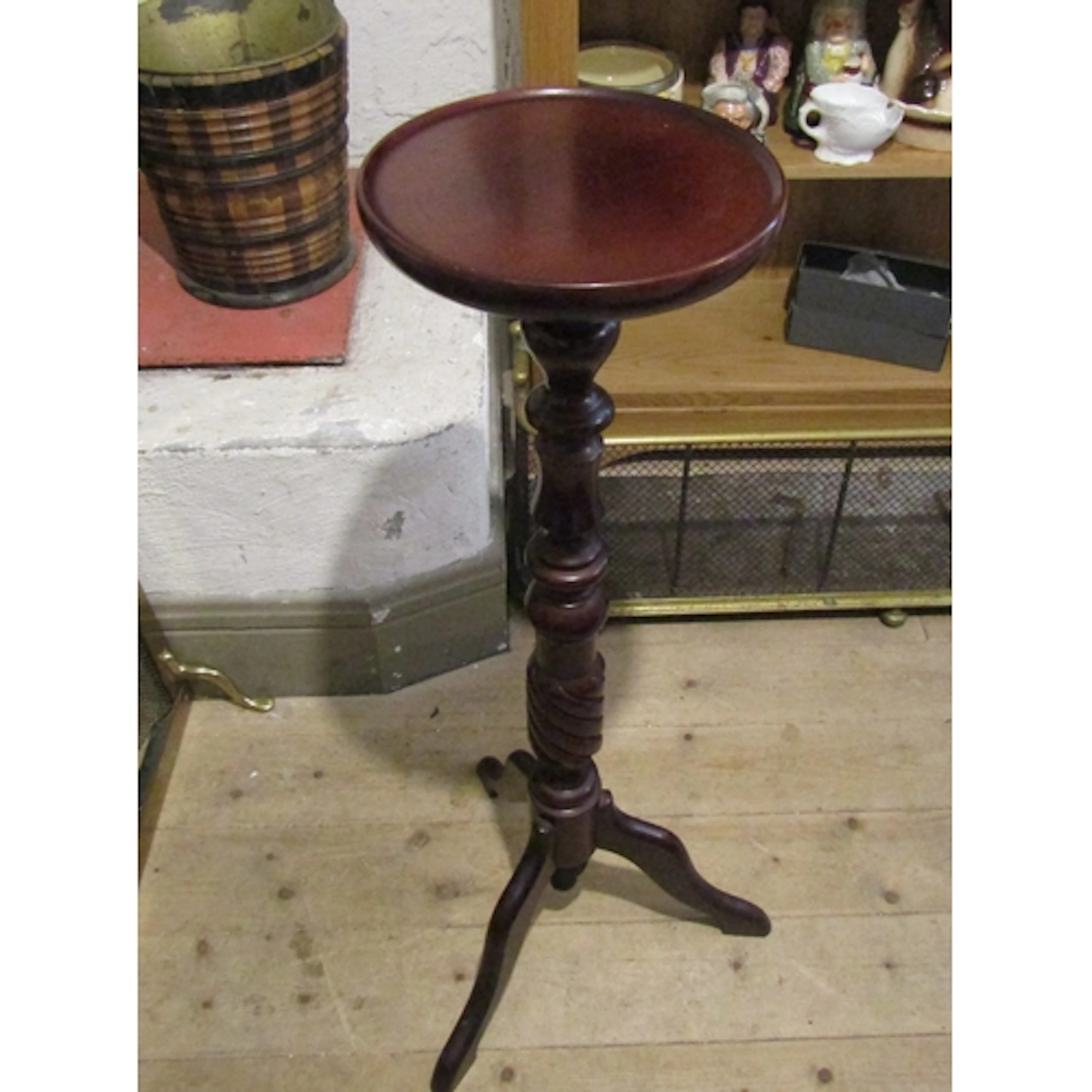 Mahogany Torchere Top Approximately 9 Inches Diameter Carved...