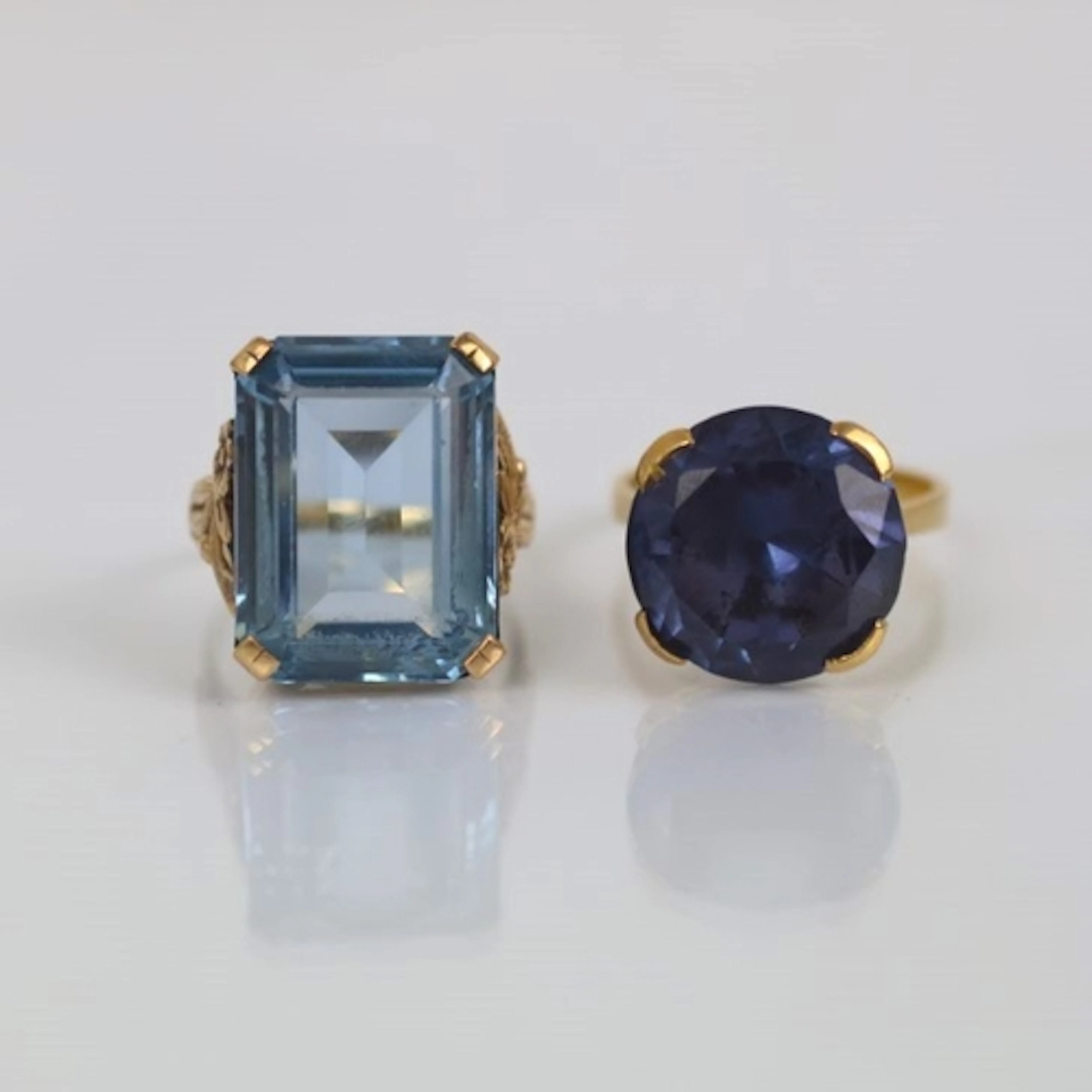 A 20th century synthetic spinel cocktail ring, the emerald c...