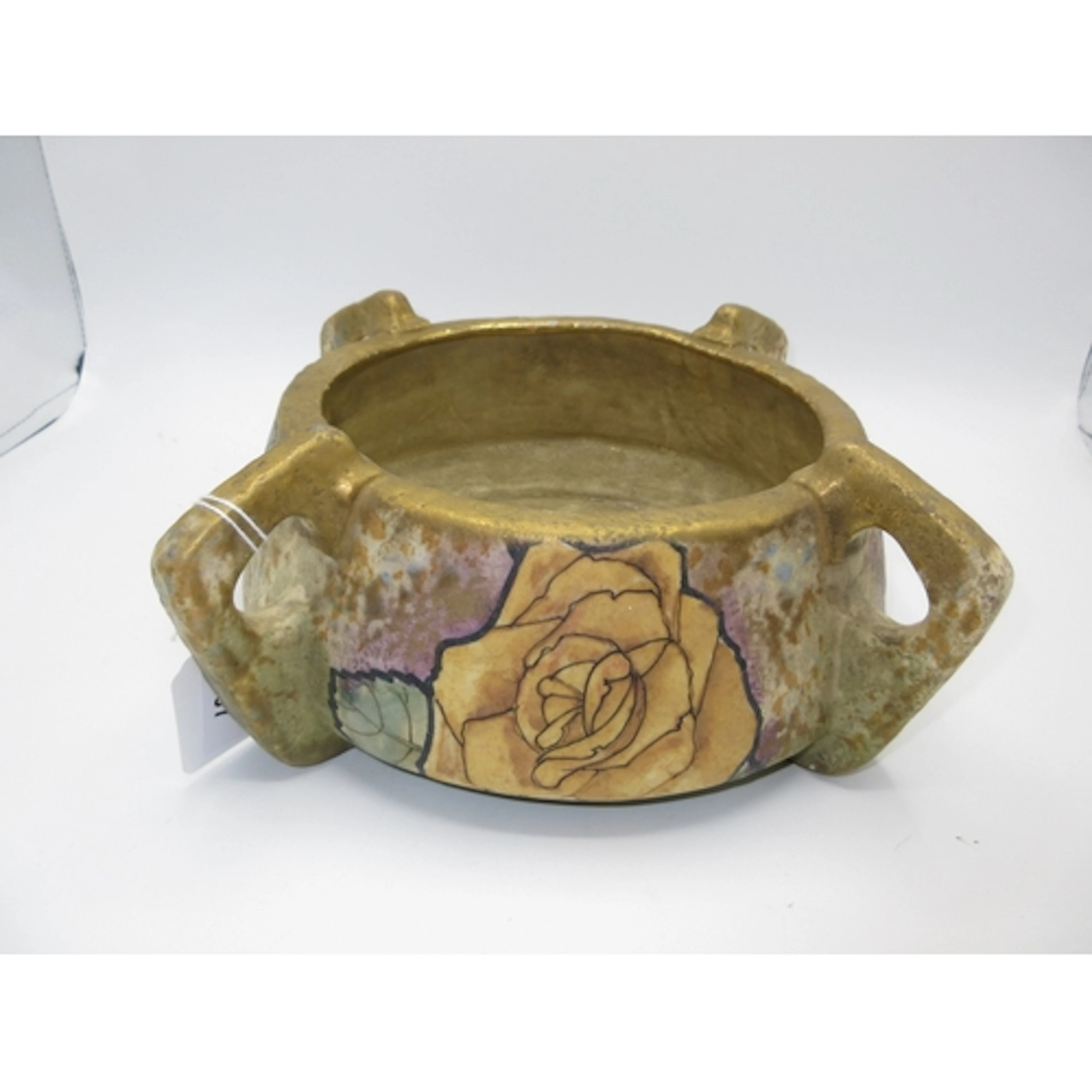 Austrian Amphora Pottery Arts & Crafts 4 Handle Bowl having ...