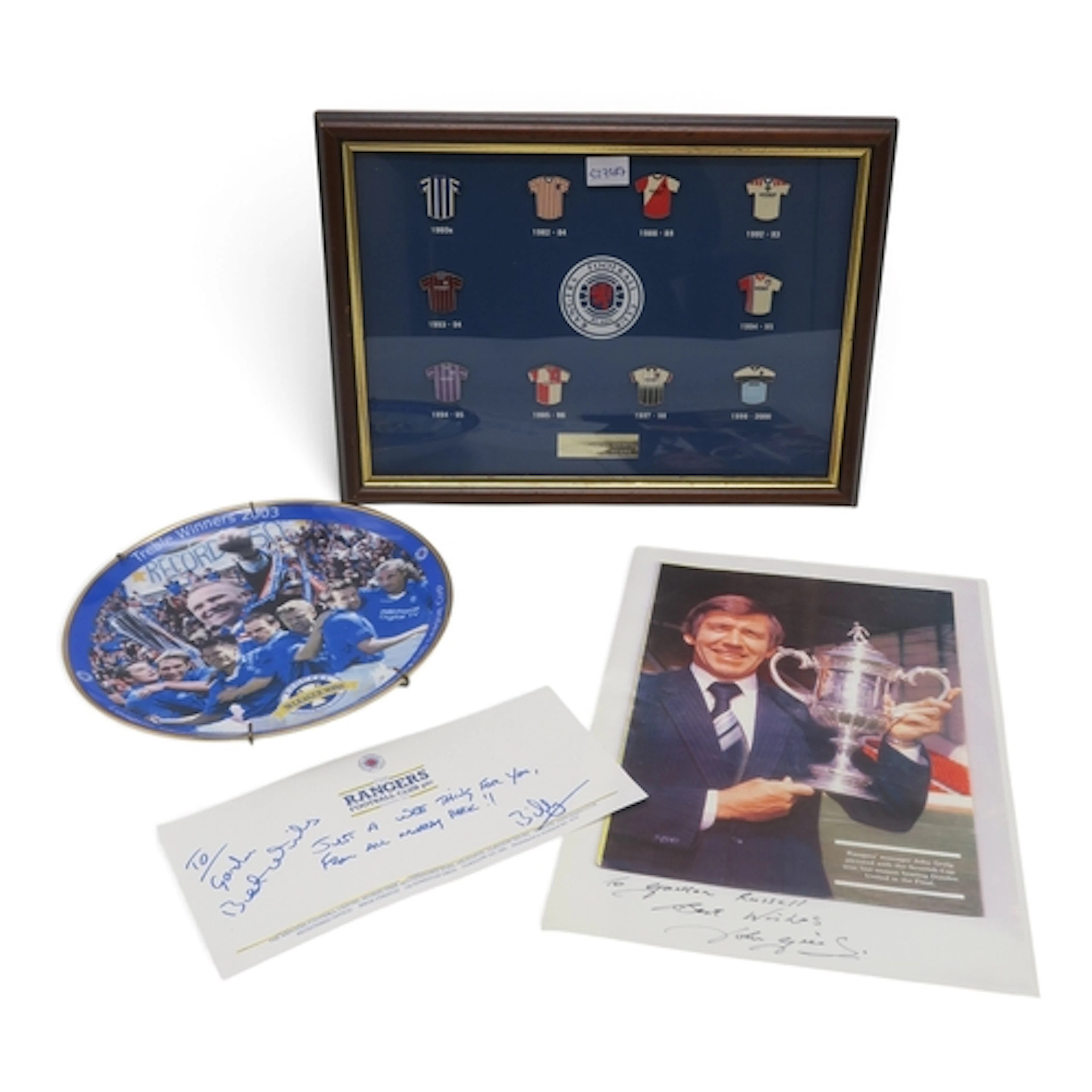 Glasgow Rangers F.C. memorabilia to include a signed photogr...