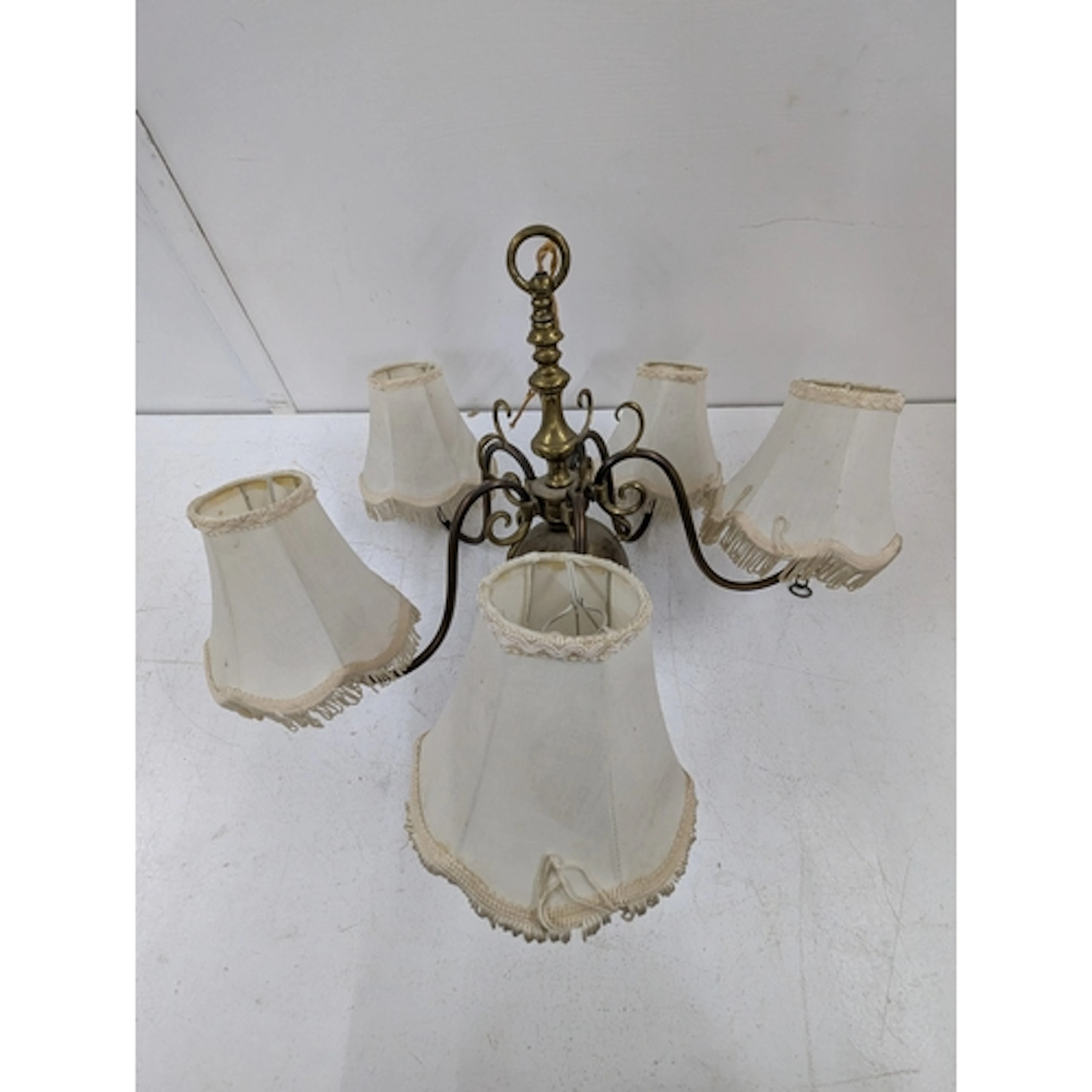 A 20th century Dutch style brass chandelier with five branch...