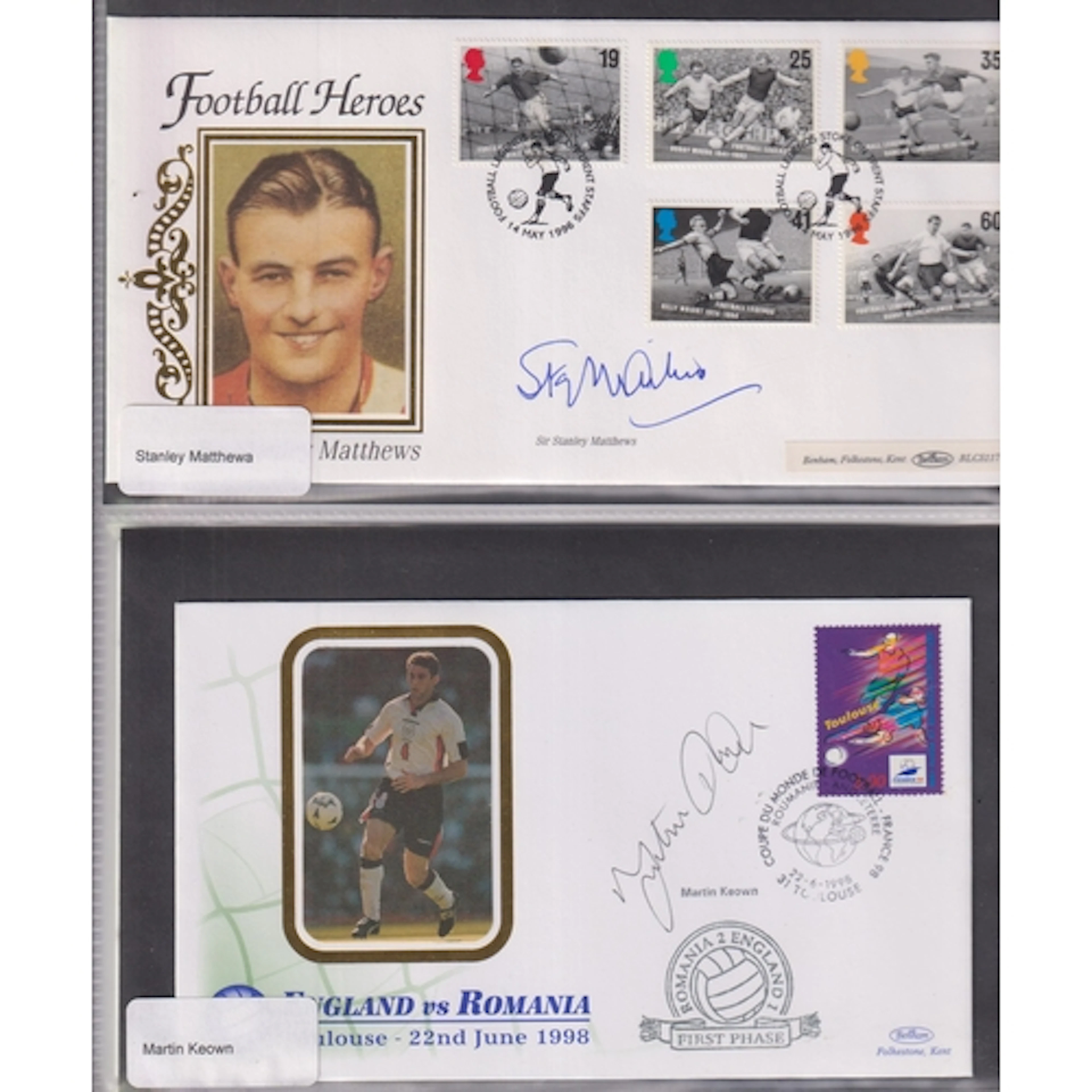 A collection of x75 Football related signed FDCs, noted Bobb...