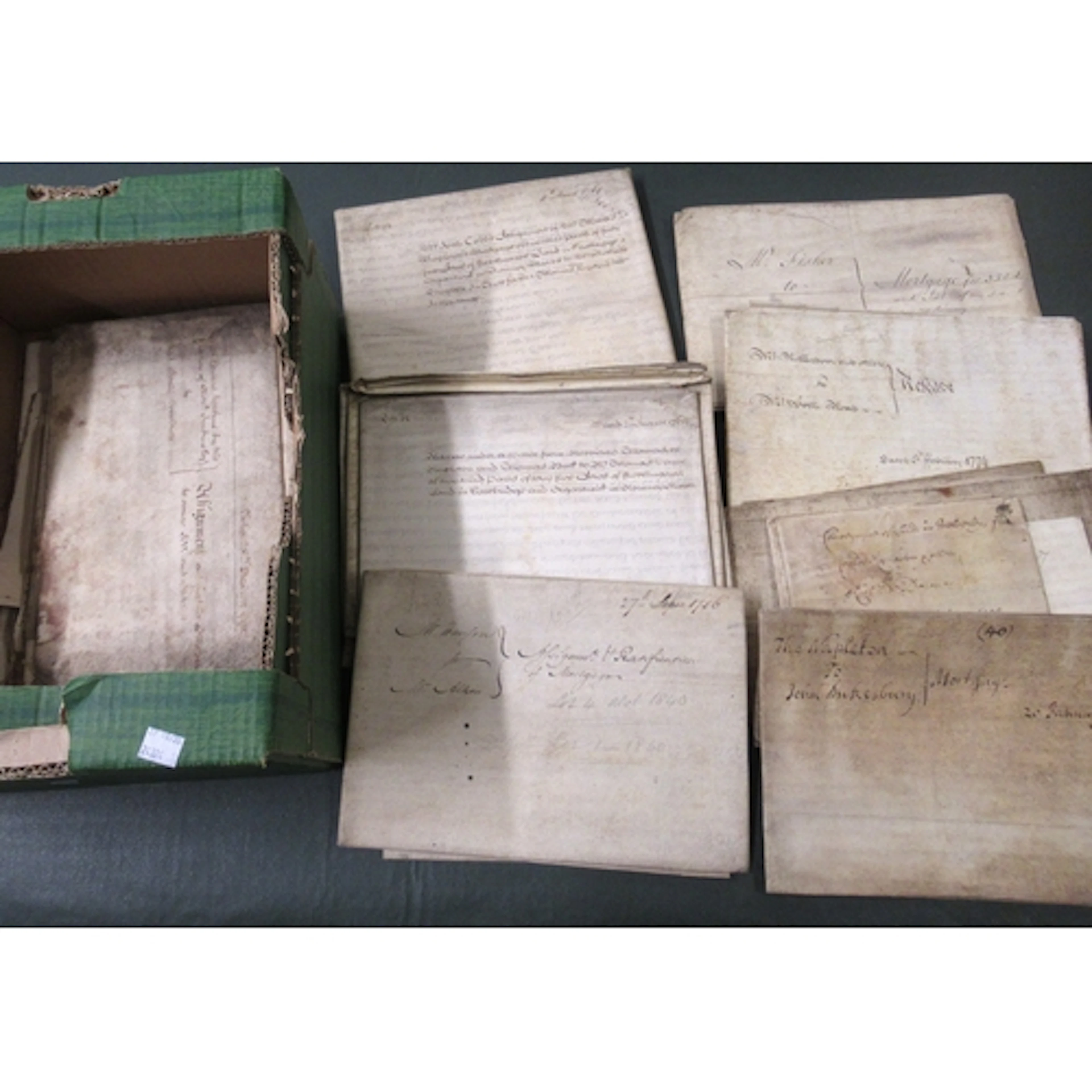Quantity of 18th Century vellum indentures and manuscripts