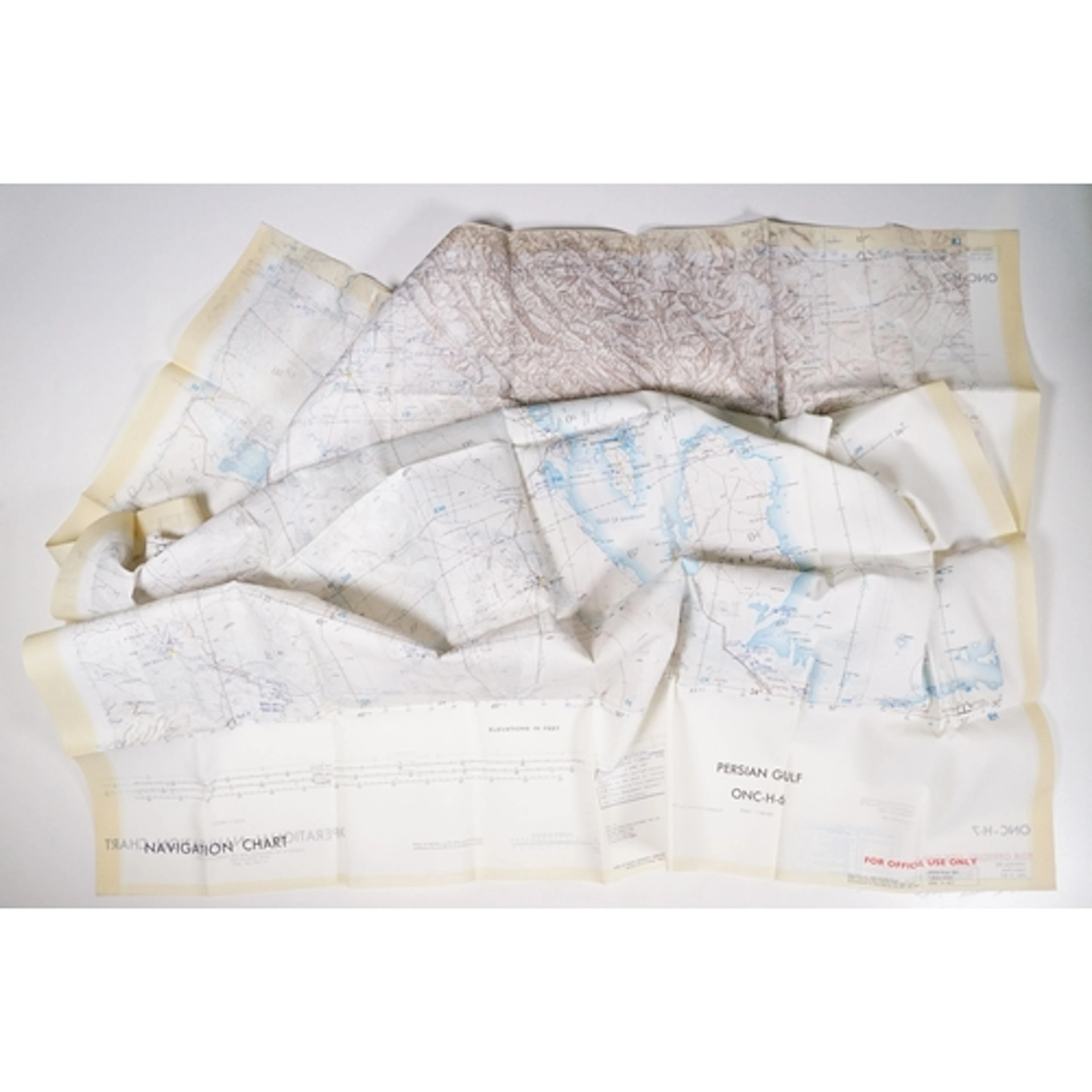A Royal Air Force / RAF silk escape map covering UAE, Dubai,...