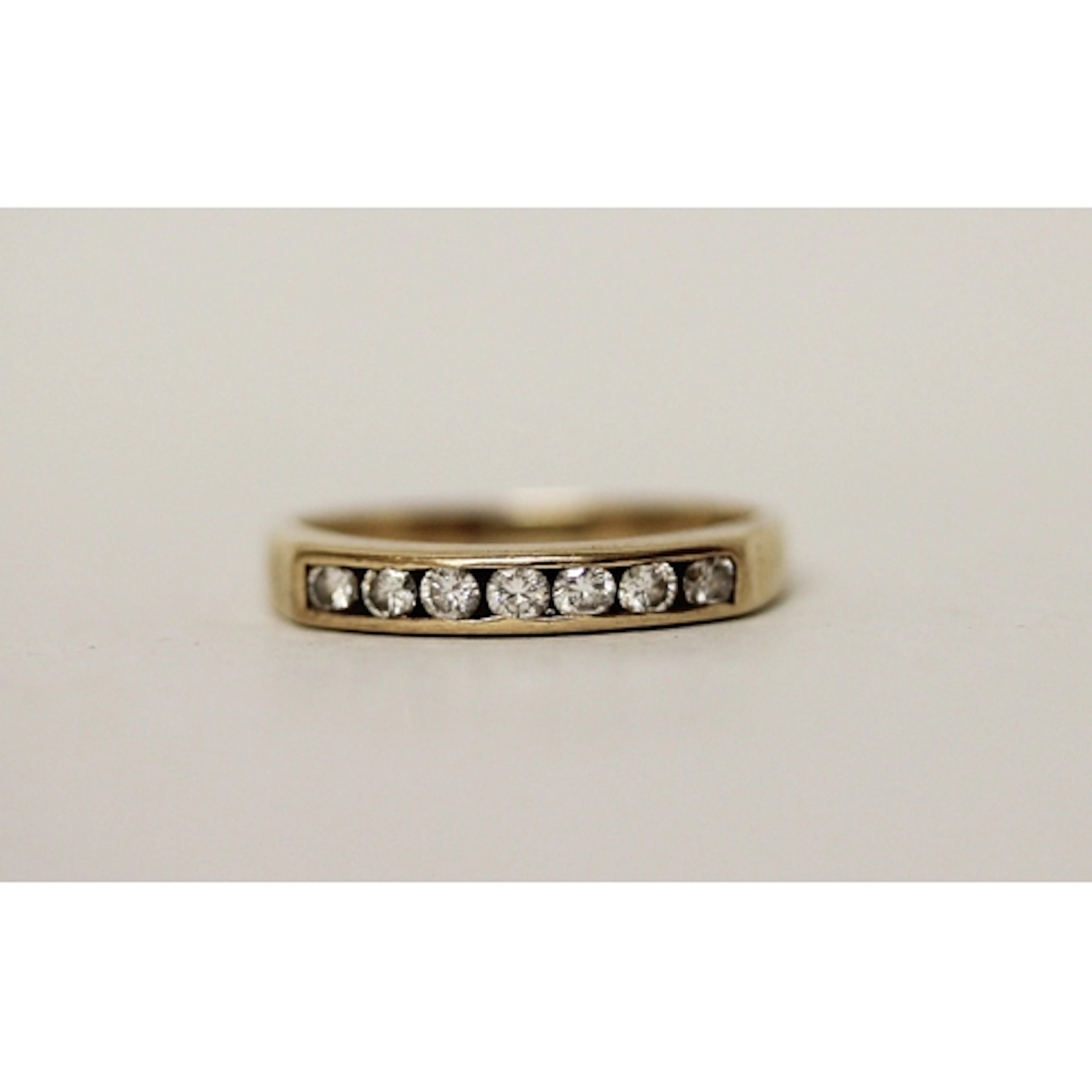 9ct gold diamond set half hoop eternity ring, hallmarked, ch...