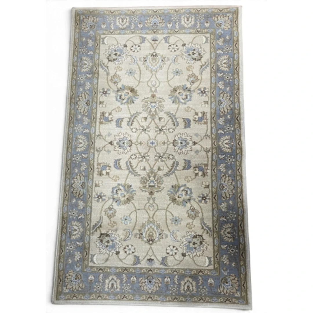 A good cream and duck egg blue ground modern Rug. 150 x 90 c...
