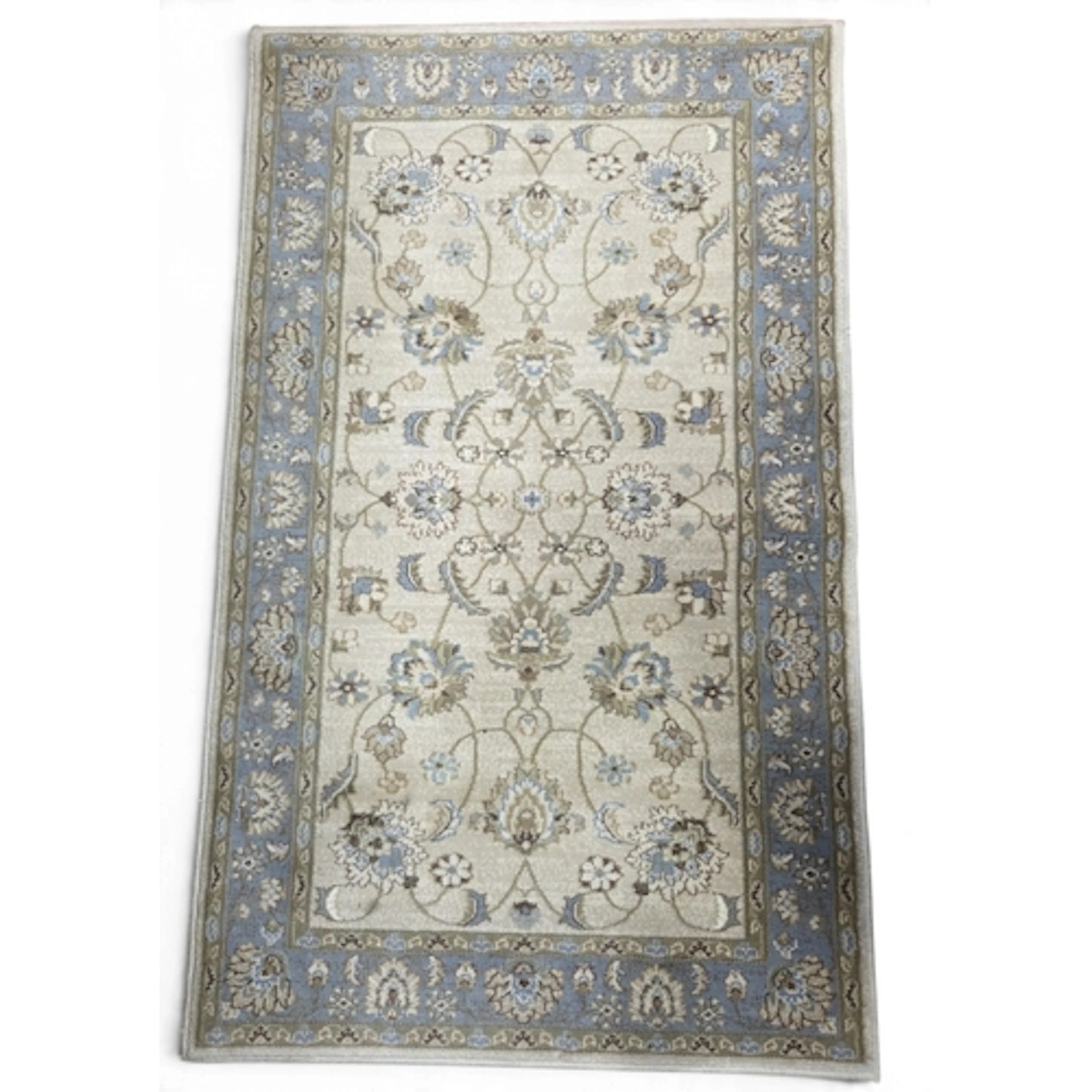 A good cream and duck egg blue ground modern Rug. 150 x 90 c...