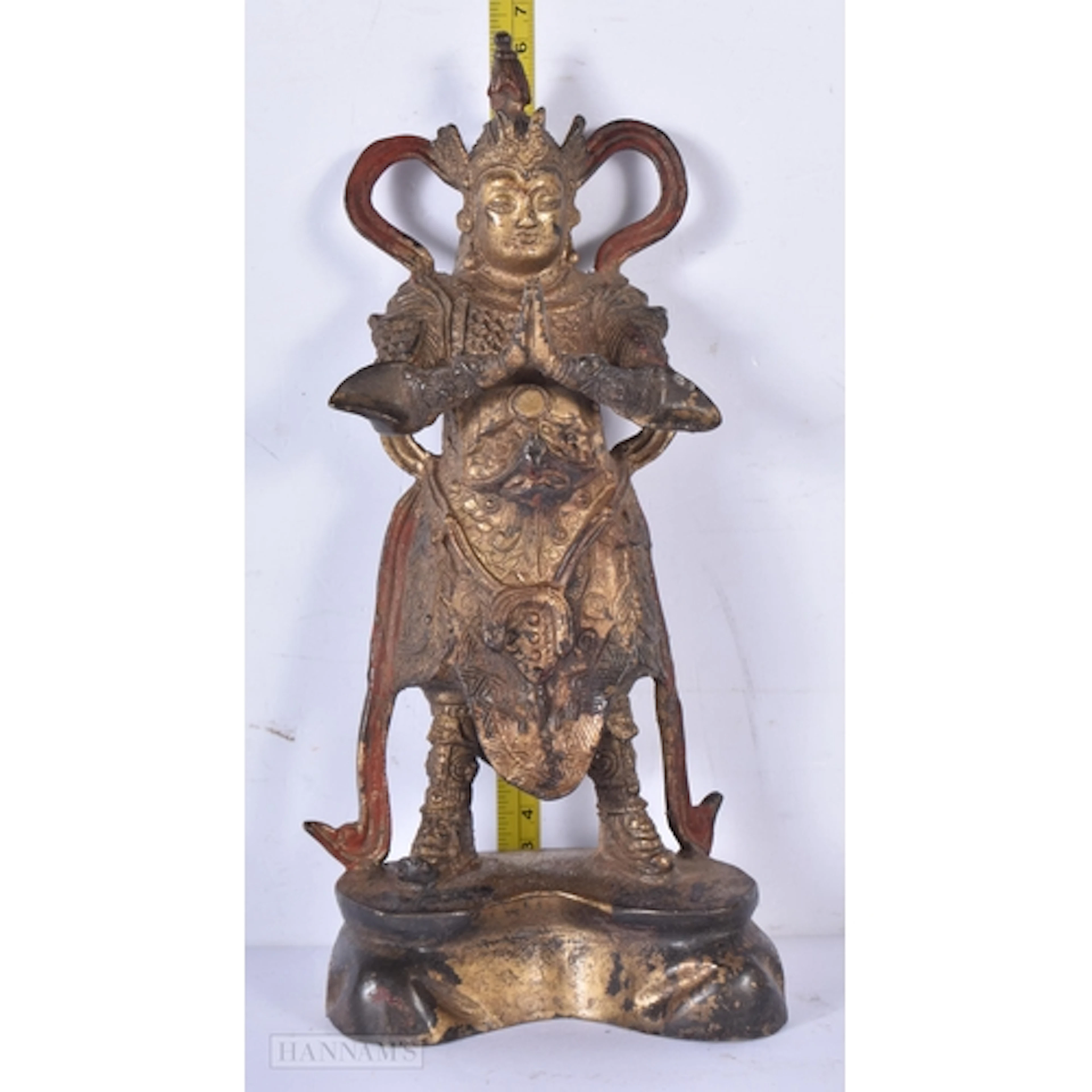 A Chinese gilt bronze Wei Tuo figure 26cm