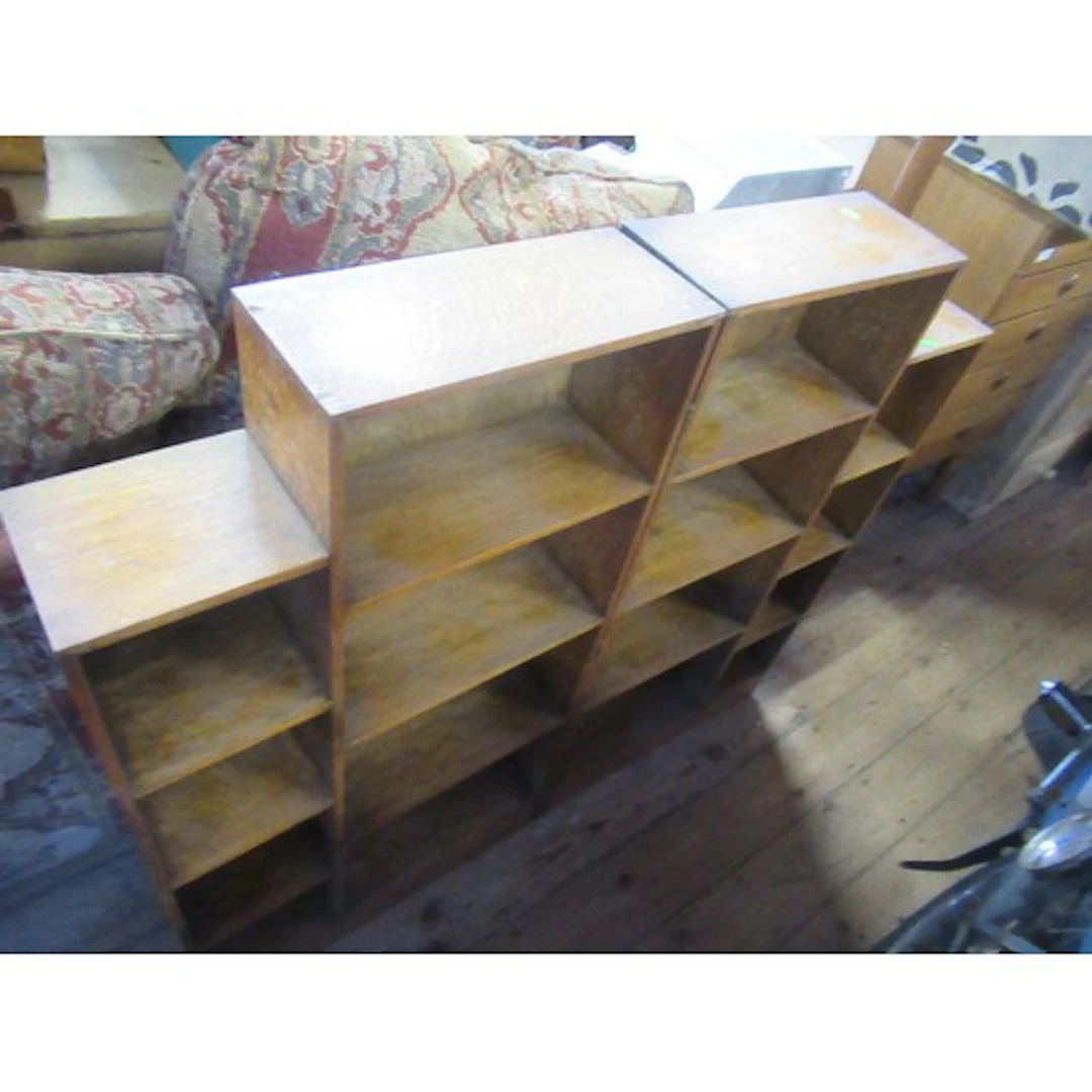 A set of folding shelves width 45ins height 41ins