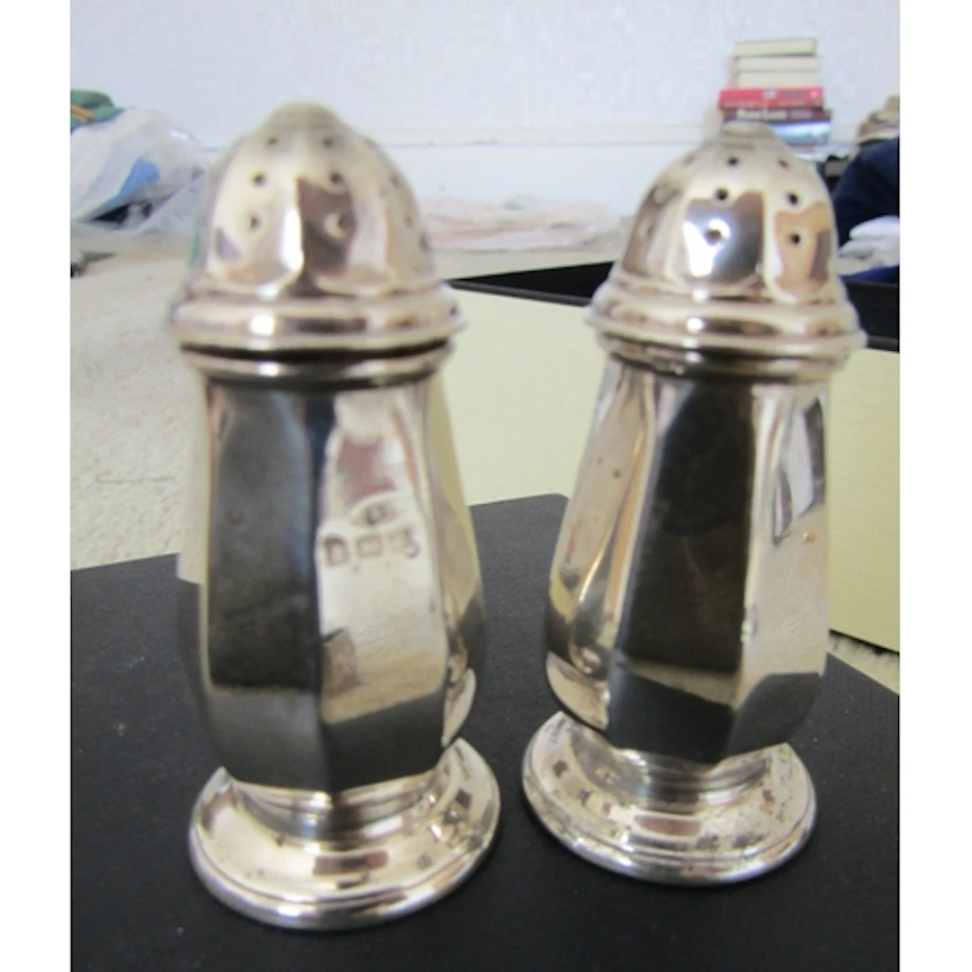 Pair of Silver Pedestal Form Table Salts Each Approximately ...