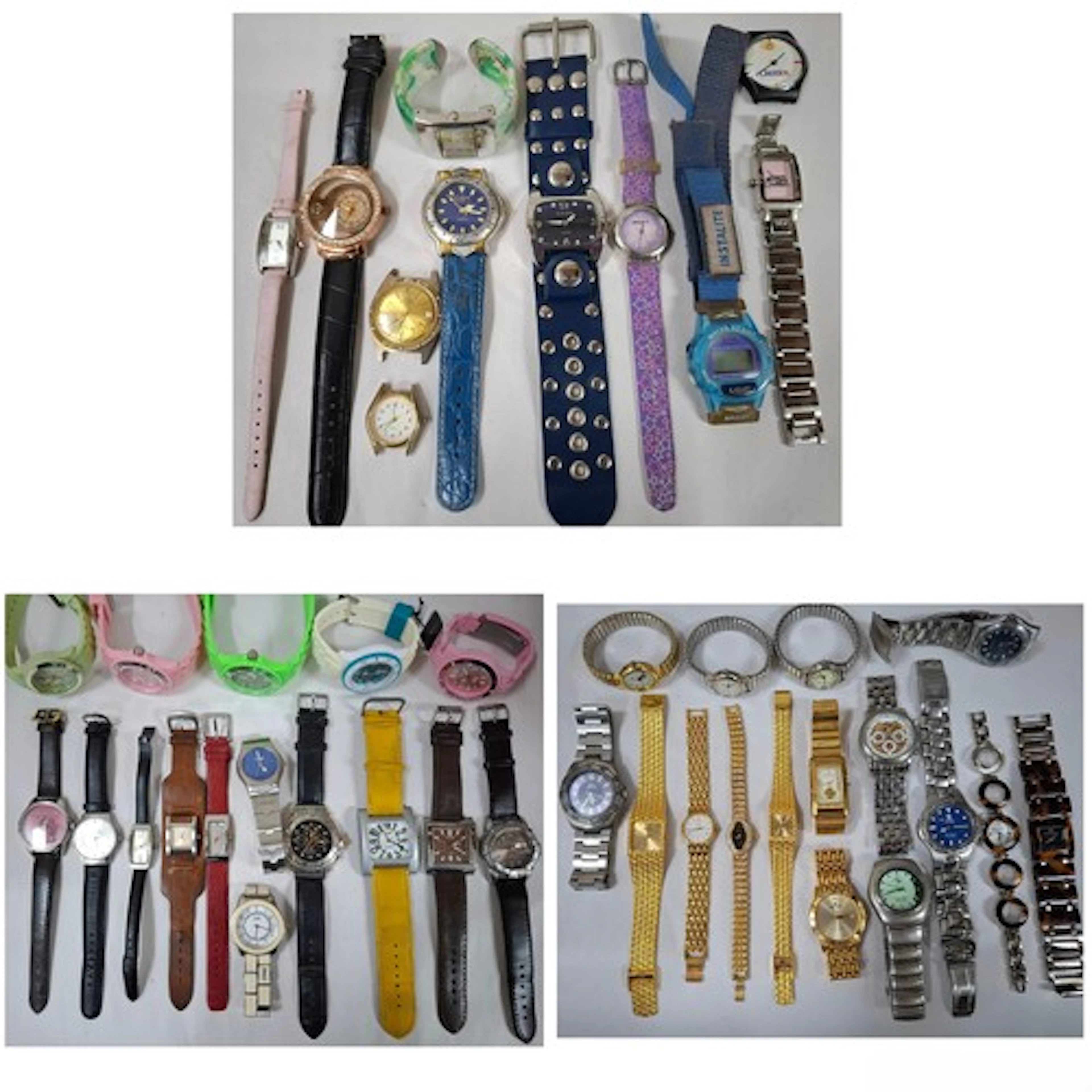 A quantity of gold tone, gold plated and stainless steel wat...