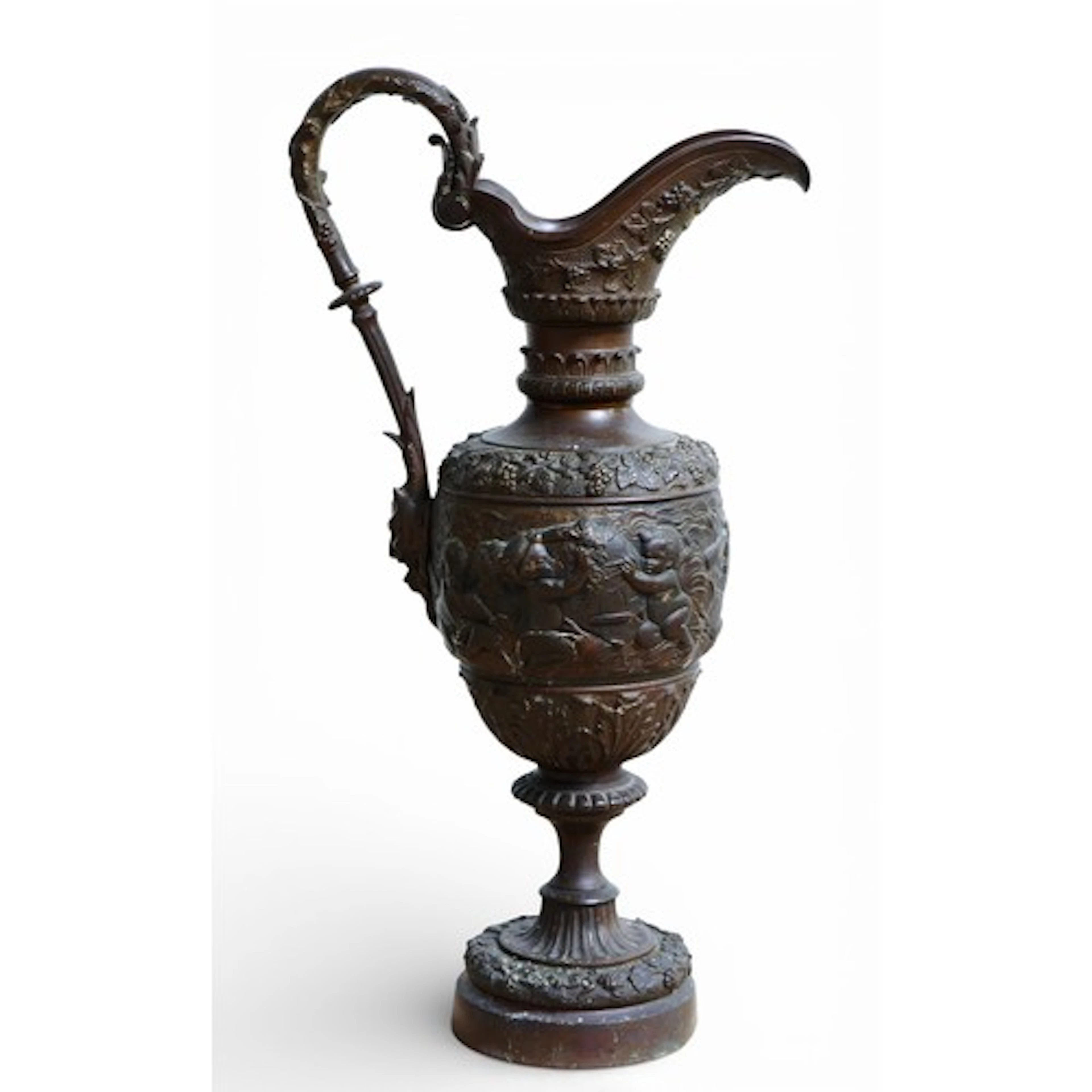 A continental style Neoclassical bronze ewer, decorated with...
