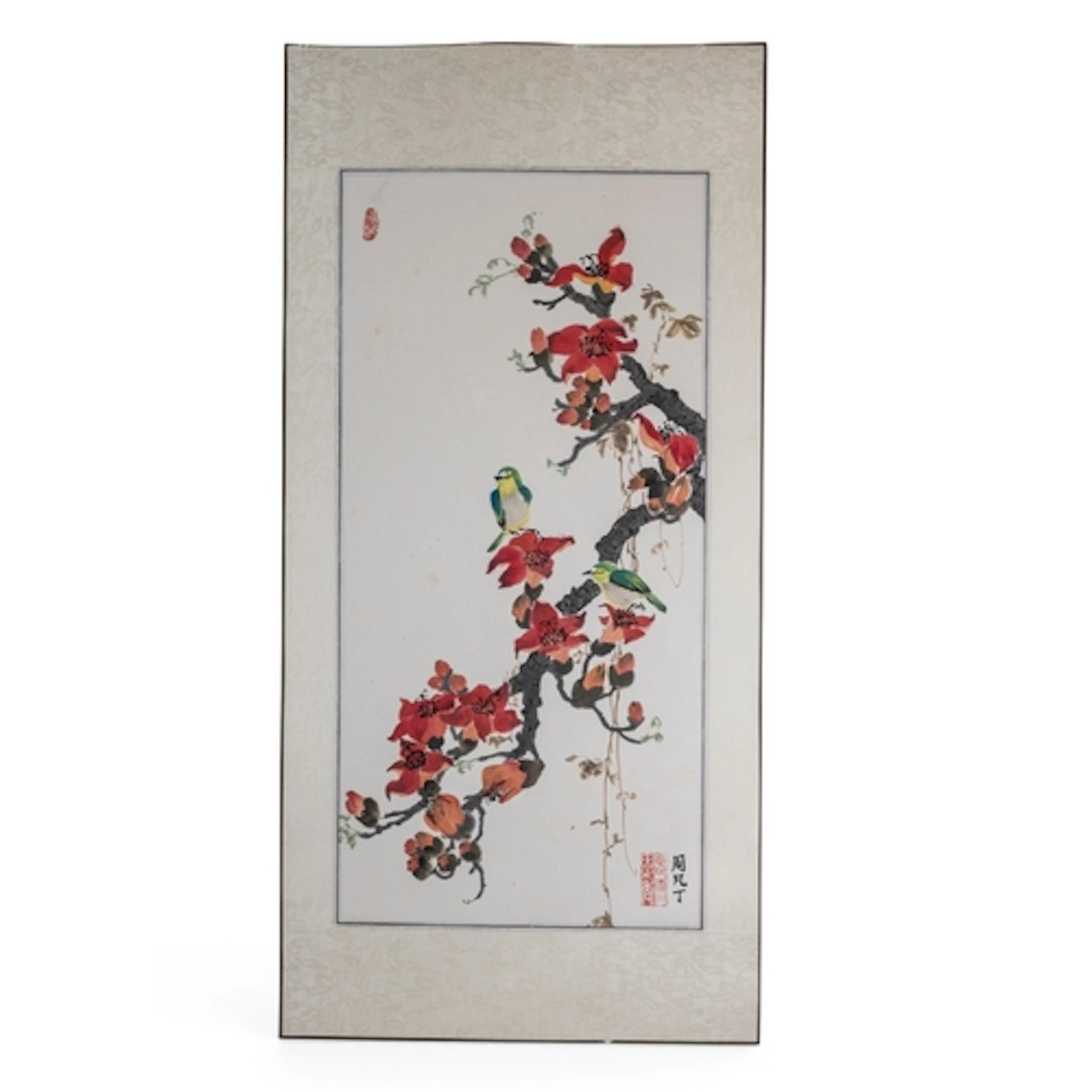 ZHOU FAN DING (CHINESE, 20TH CENTURY) 'BIRDS AMONGST KAPOK B...