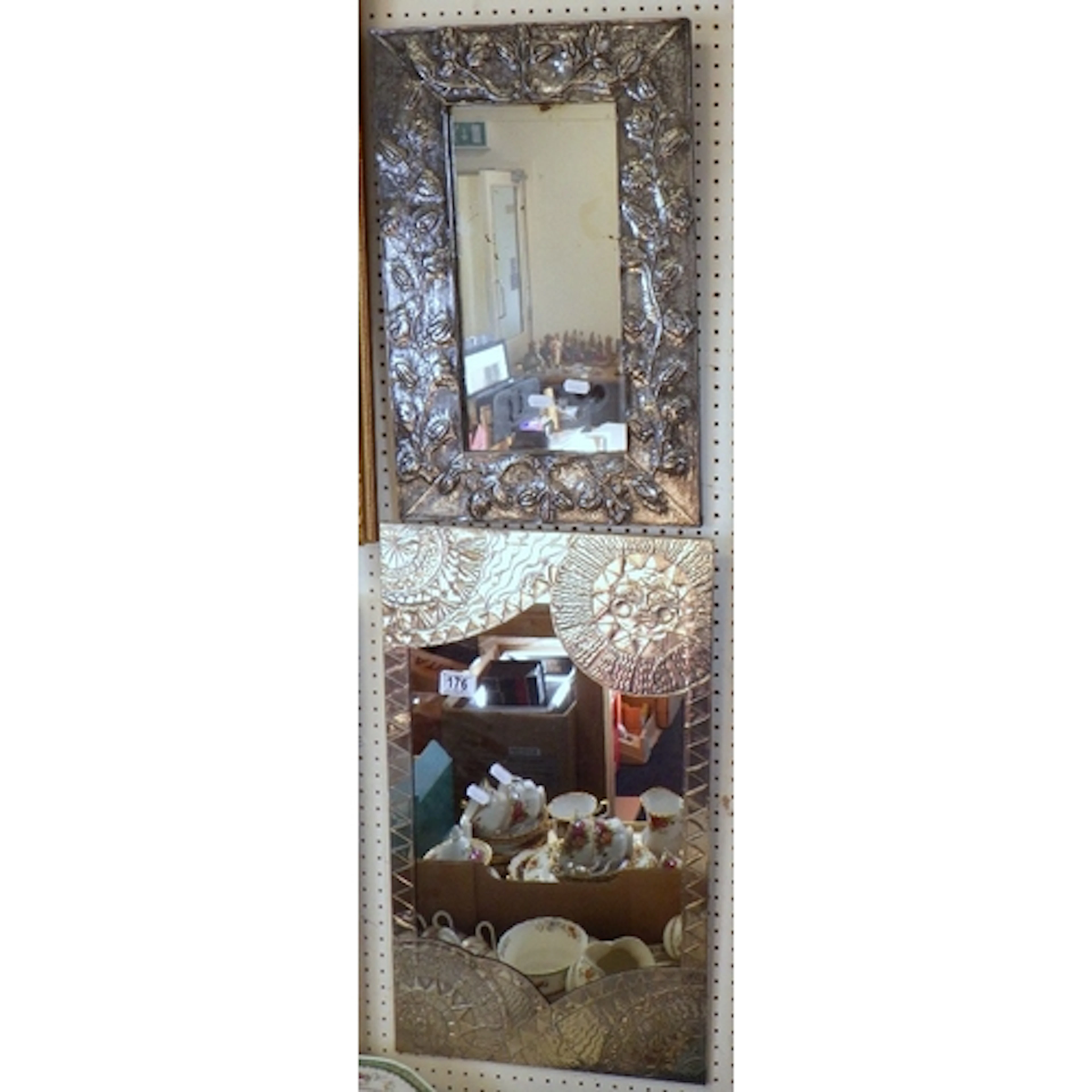 An Archives Crafts pewter mirror together with a further Art...