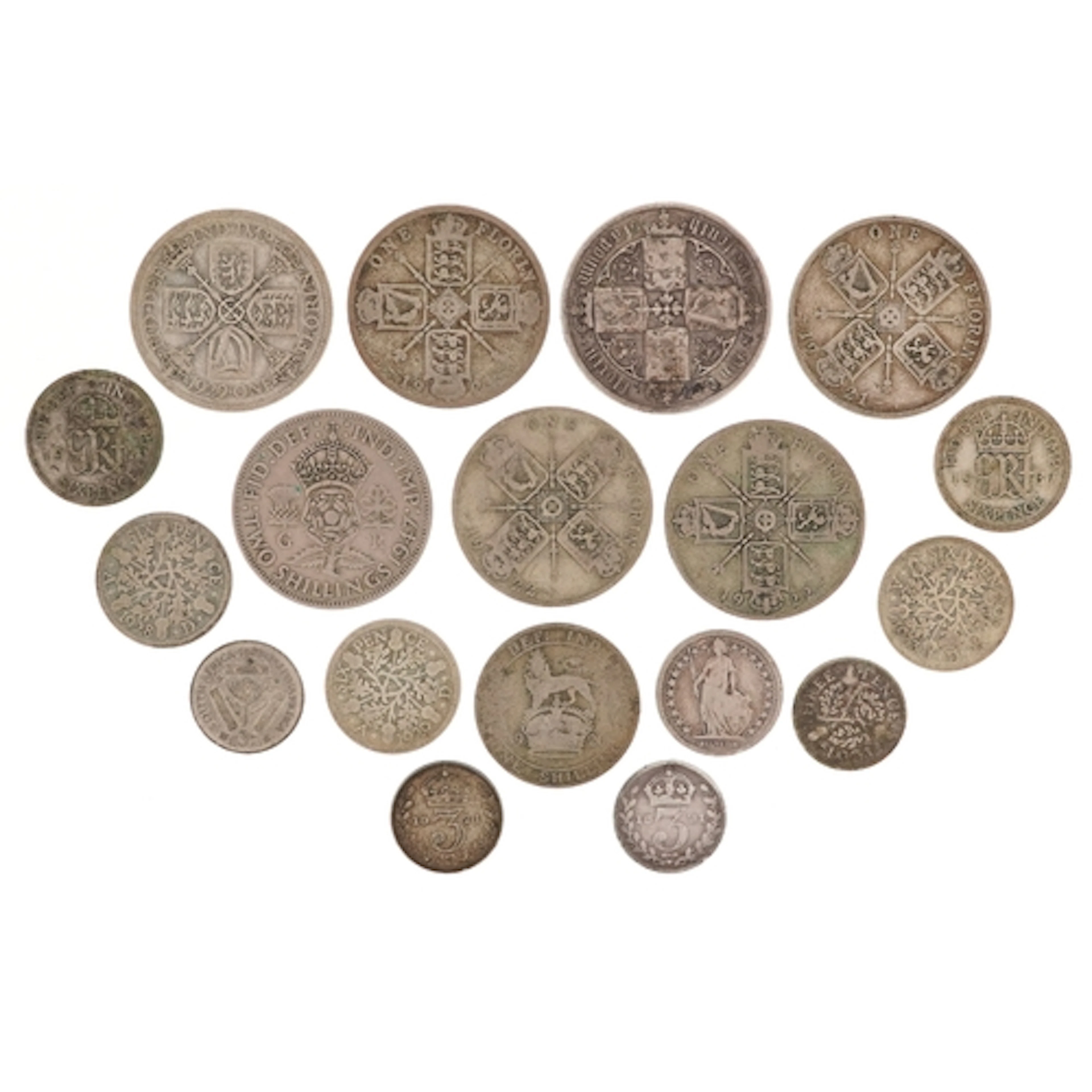 19th century and later silver coins, mainly British, includi...