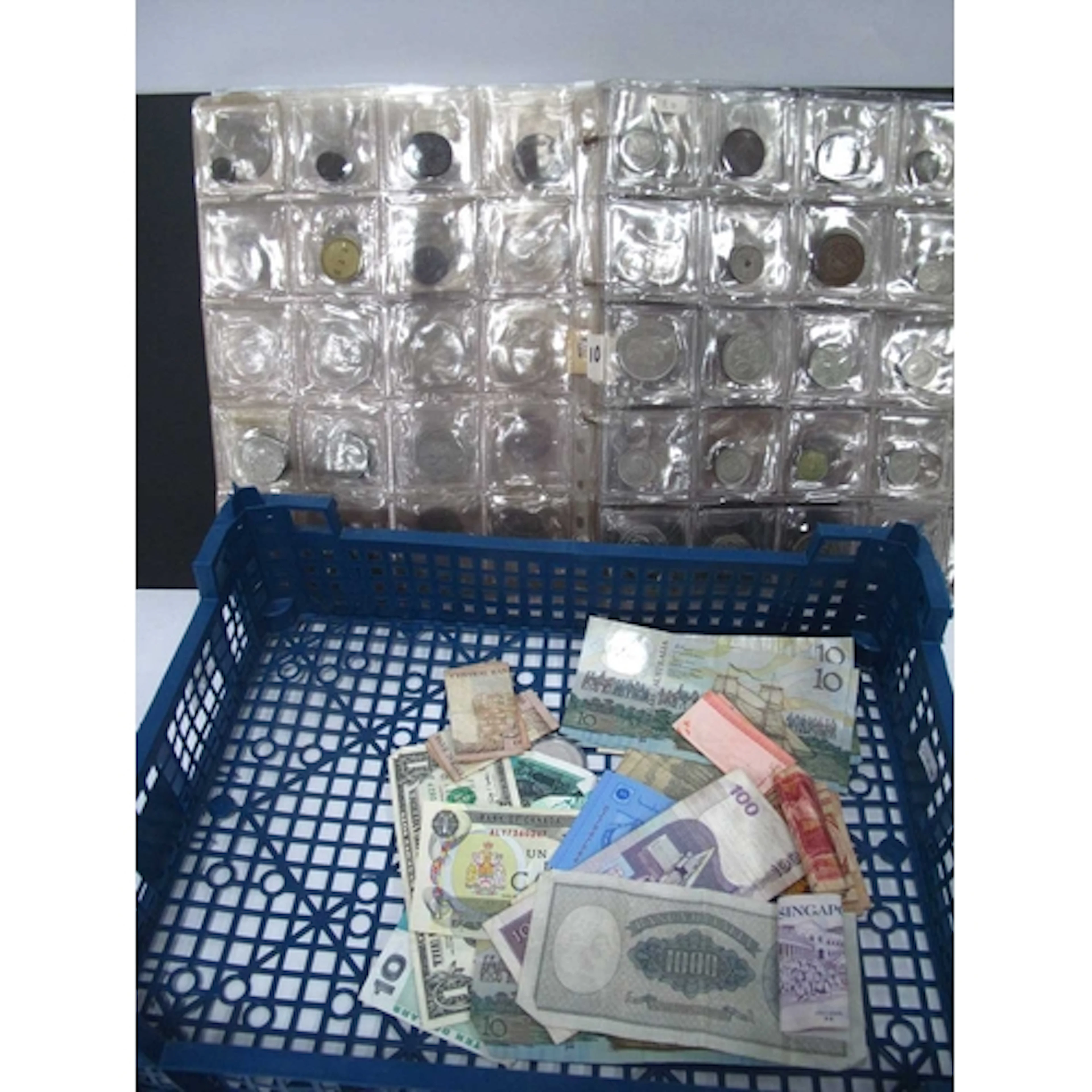 Large Collection Of World Coins And Banknotes, includes GB, ...