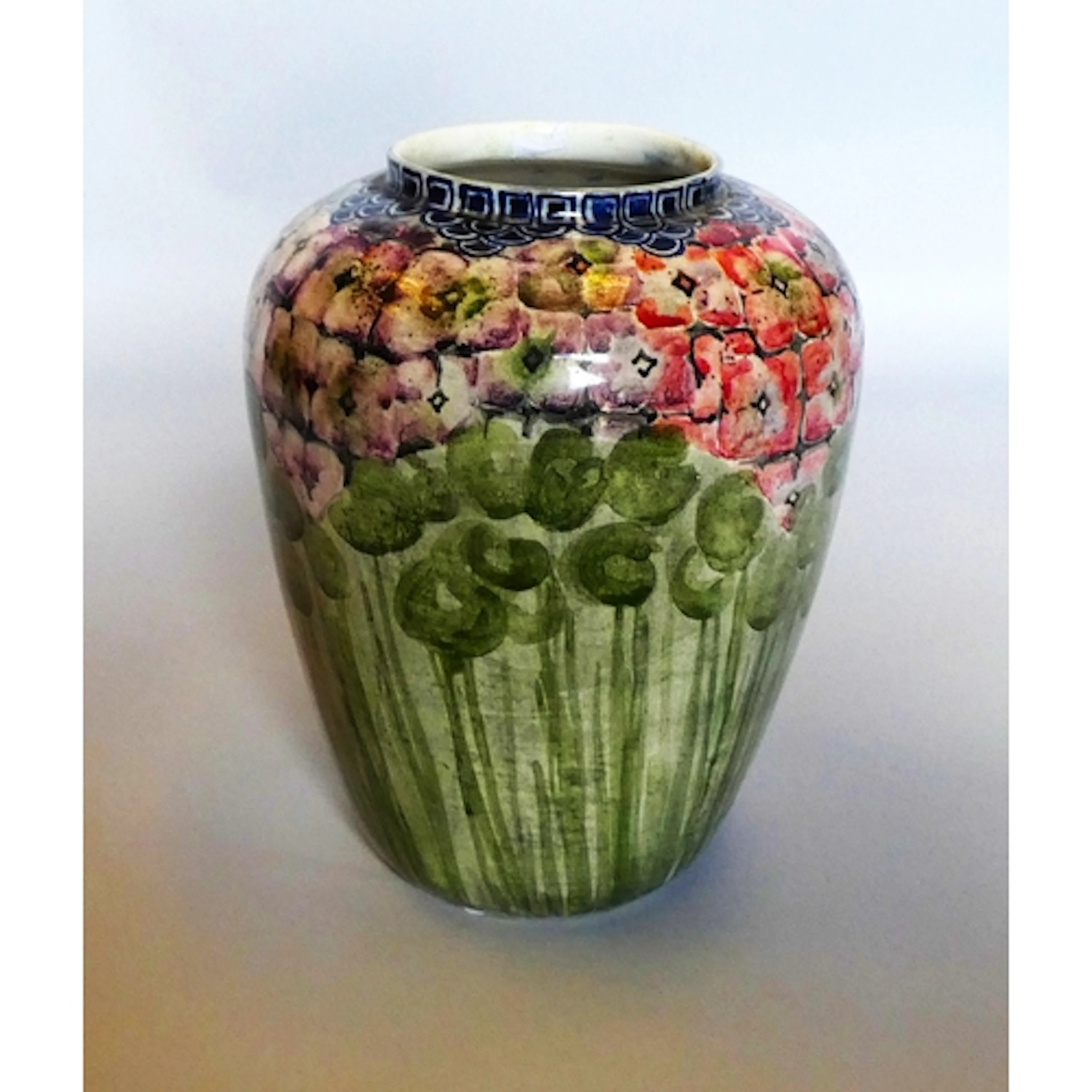 Attributed to MARY W. BONE, SCOTTISH. Art Nouveau pottery ov...