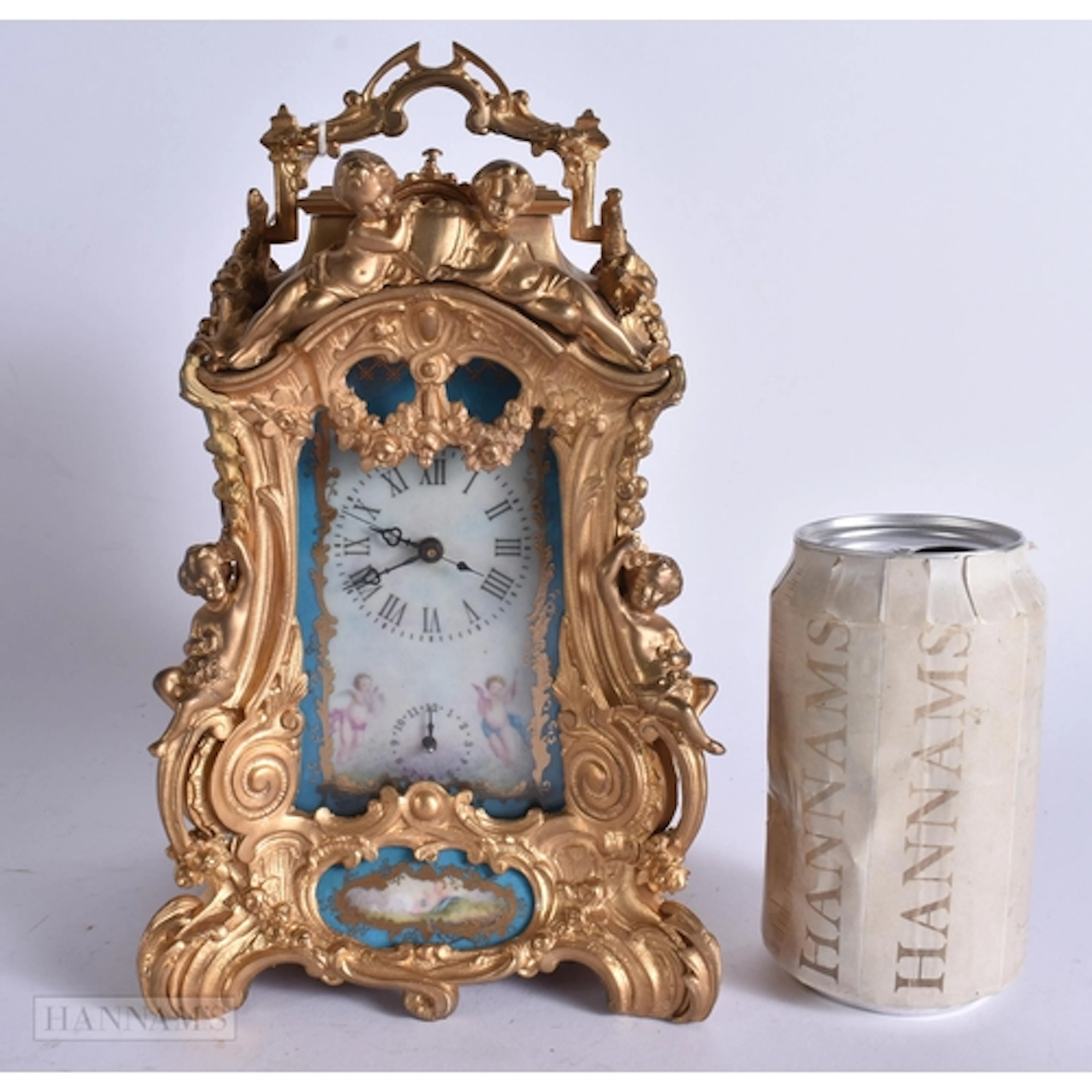 A CONTINENTAL SEVRES STYLE BRONZE CARRIAGE CLOCK. Working. 2...