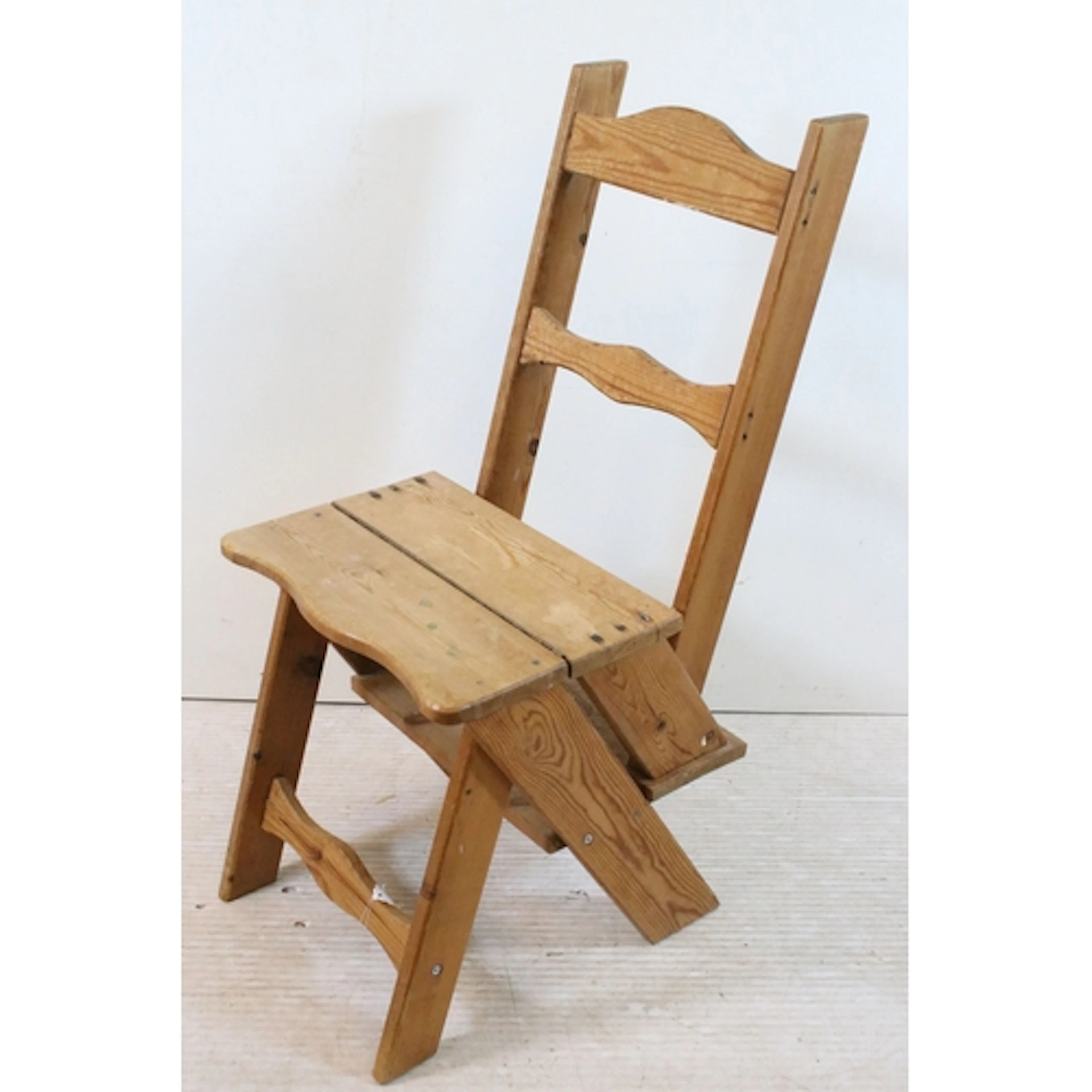 20th century pine metamorphic library steps / chair, the cha...