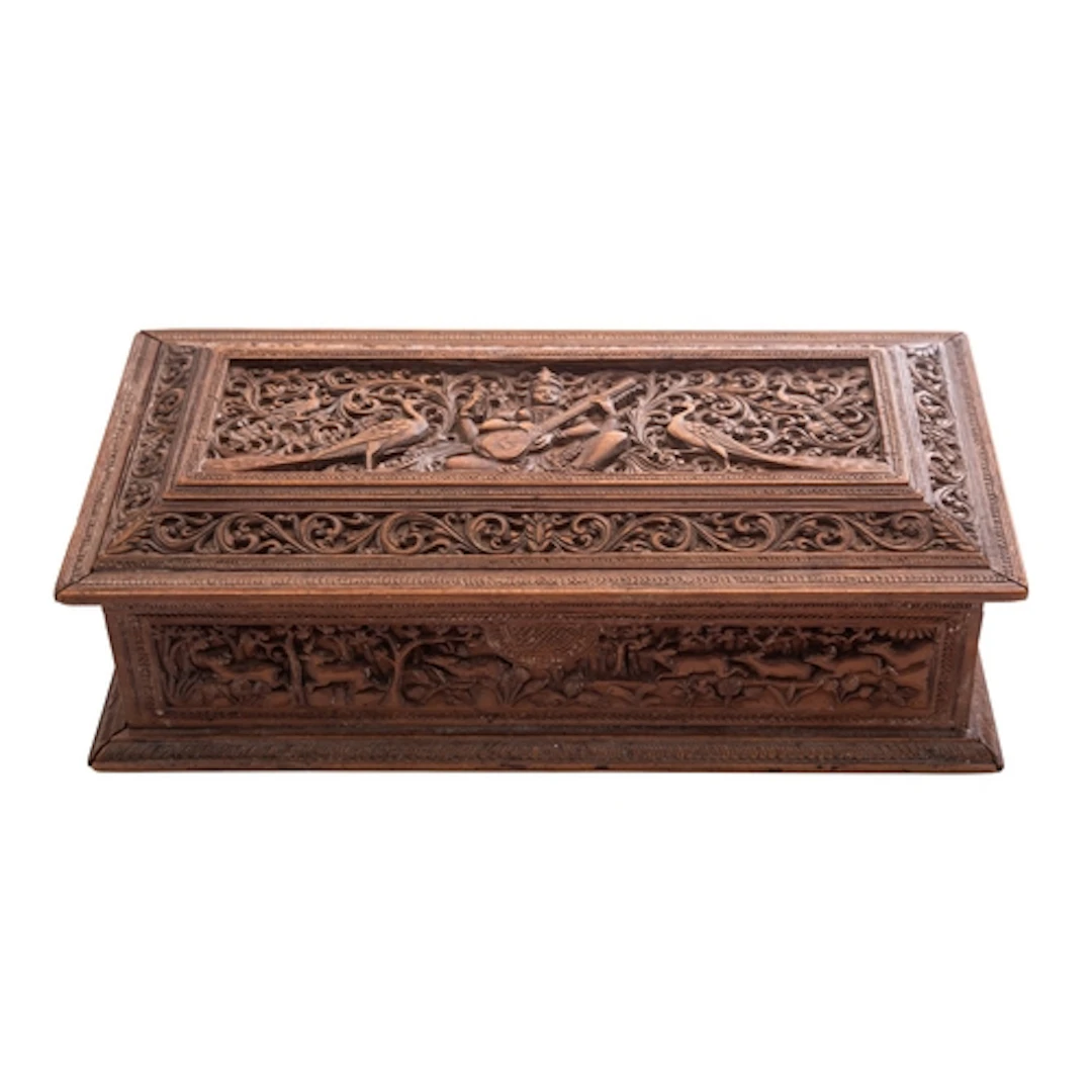 A late 19th century Anglo-Indian sandalwood glove box, proba...