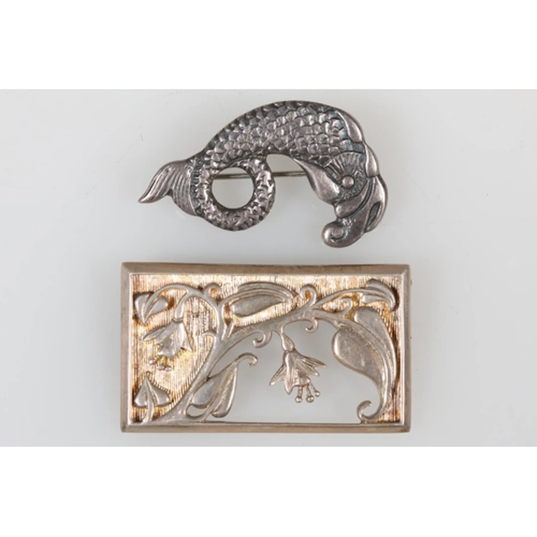 Scottish Arts and Crafts style silver brooch by Shetland Sil...