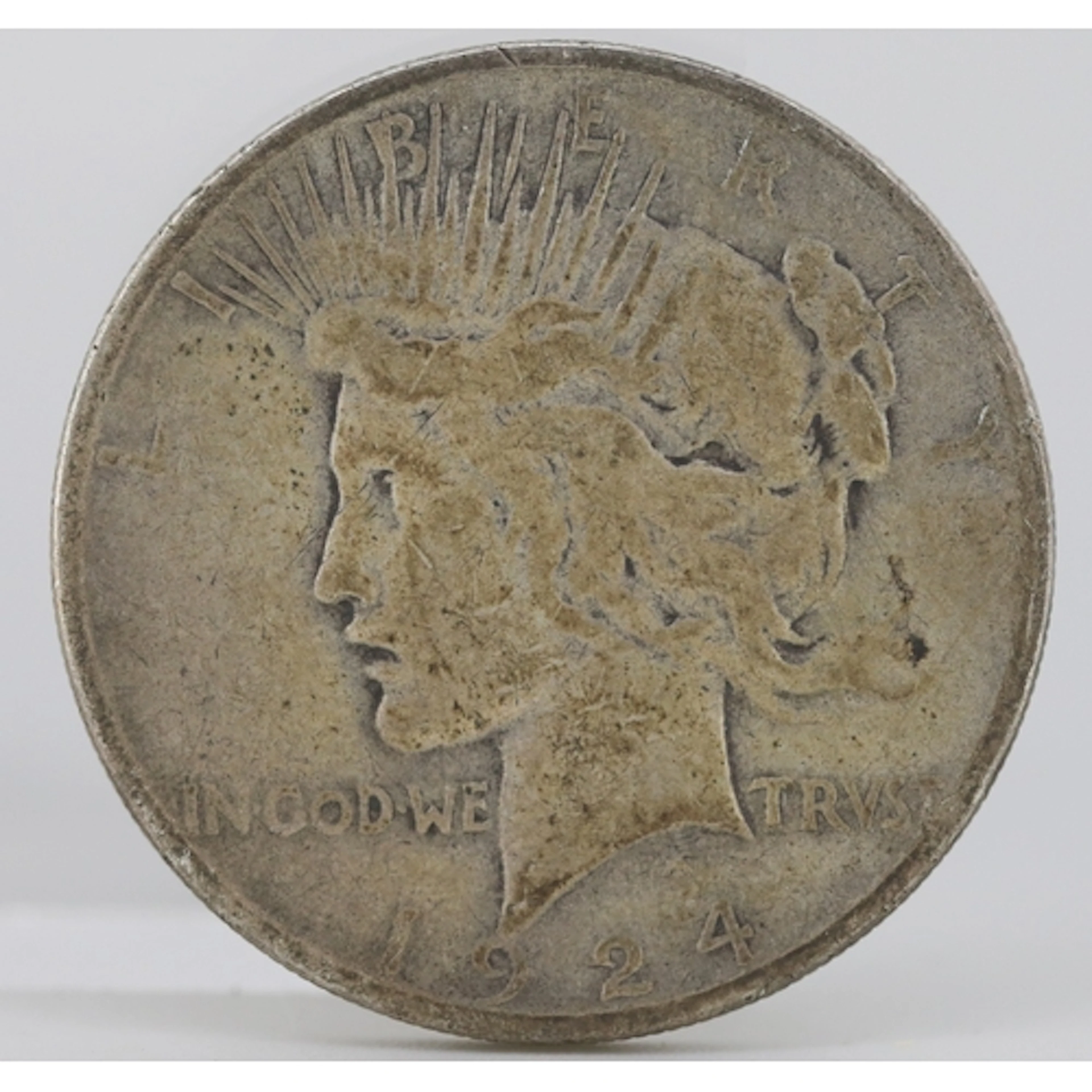 Silver United States of America Peace Dollar Coin 1924