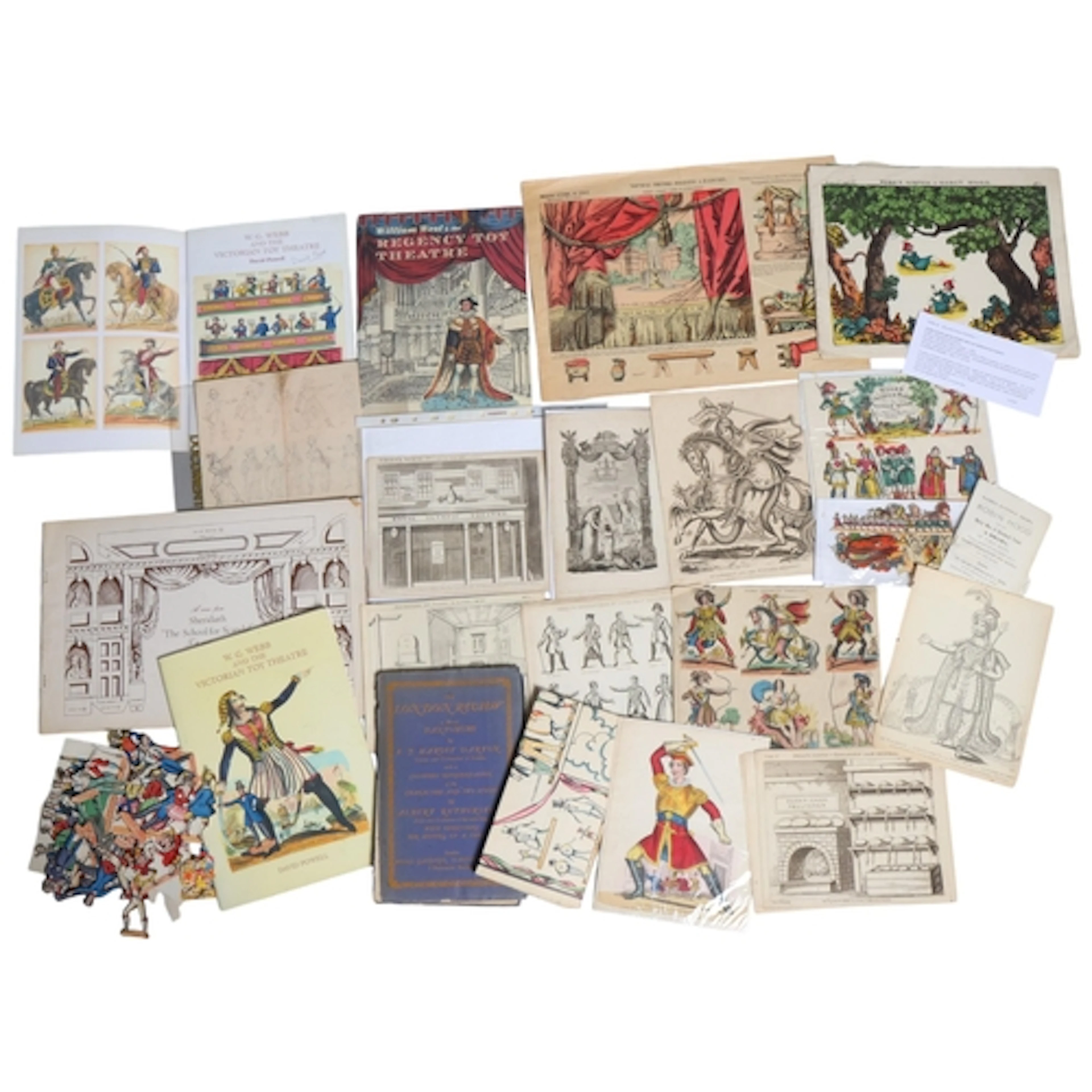 A bulging folder of Toy Theatre ephemera to include prints, ...