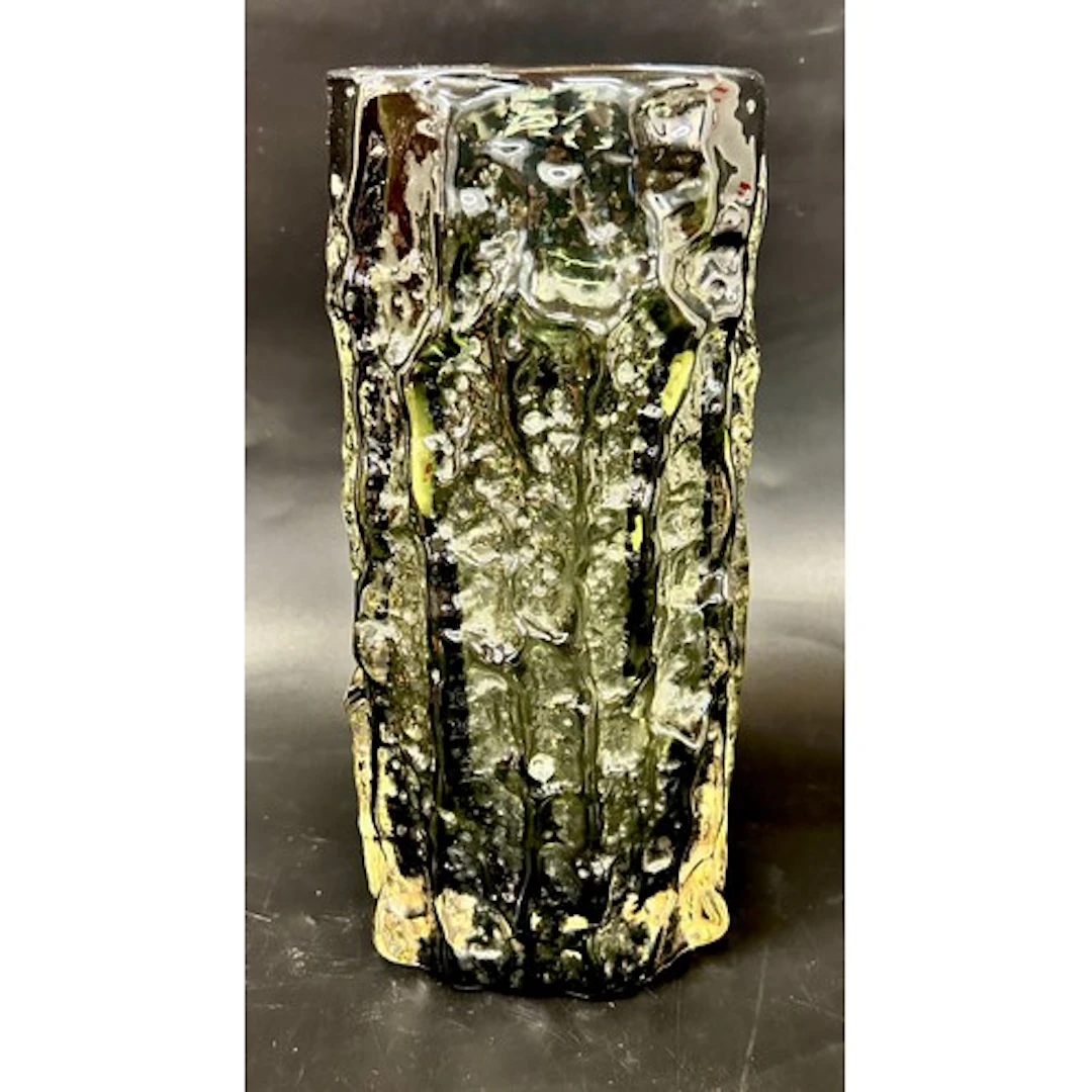 Geoffrey Baxter for Whitefriars; a textured glass sage green...