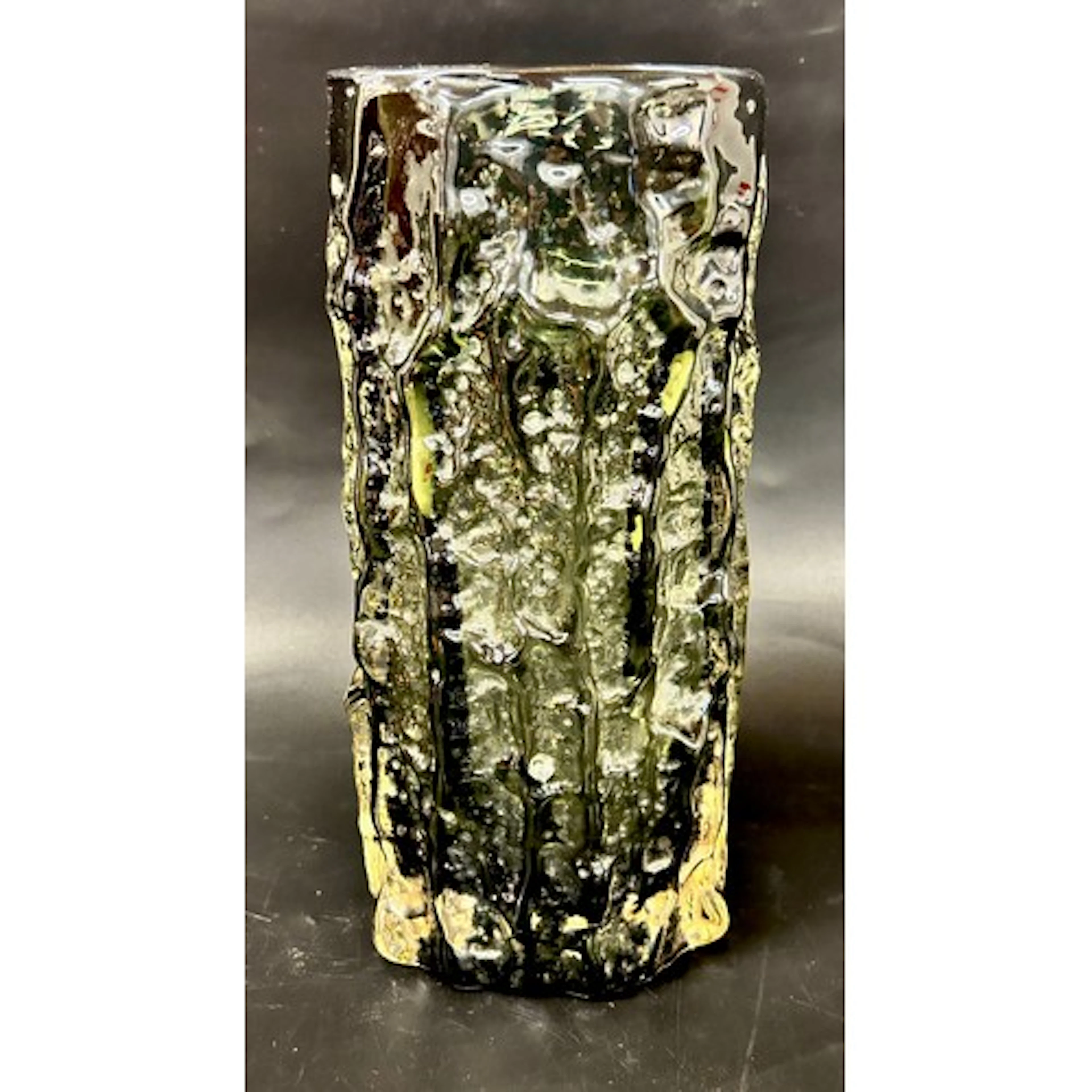 Geoffrey Baxter for Whitefriars; a textured glass sage green...