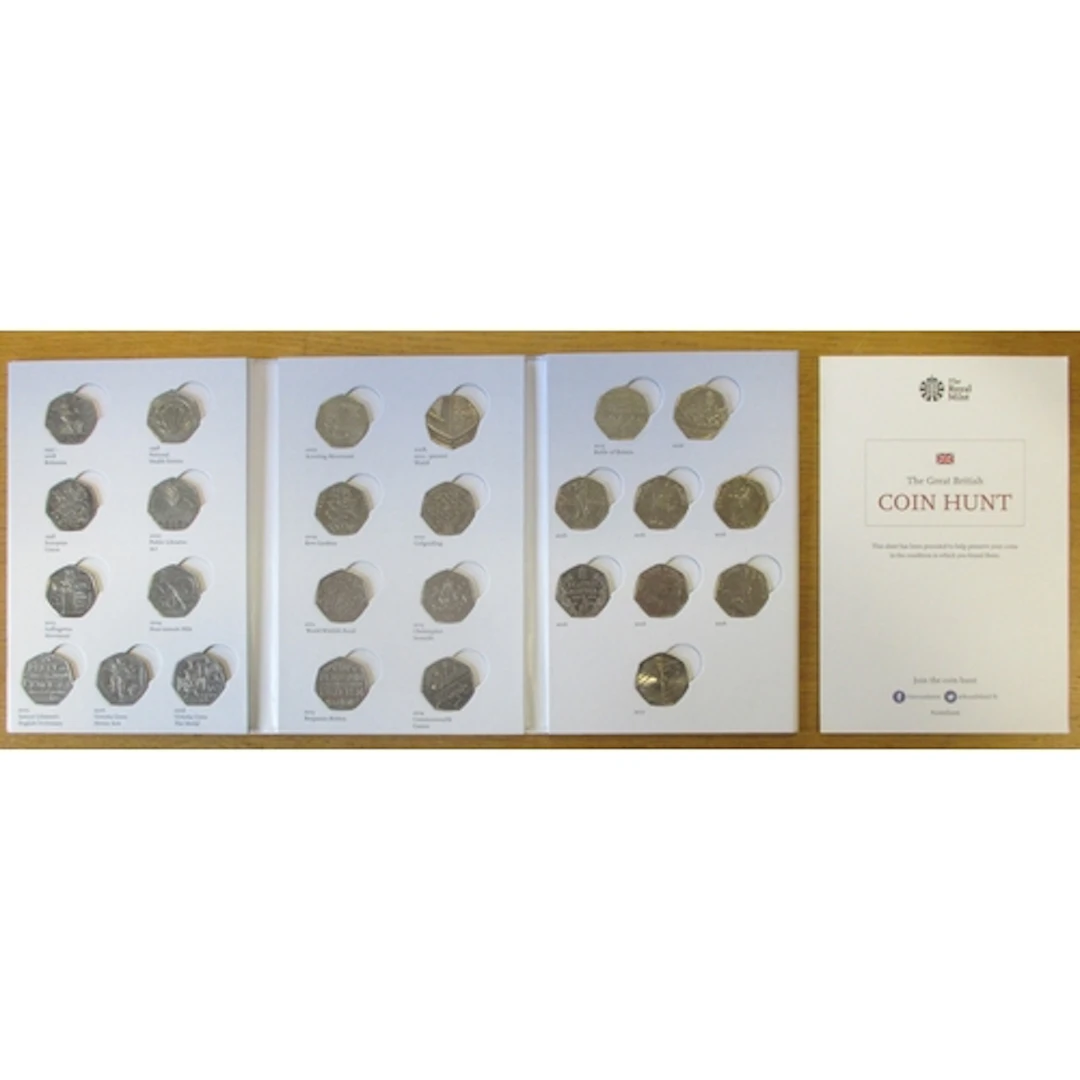 'The Great British Coin Hunt' 50p collection of CuNi, in Roy...
